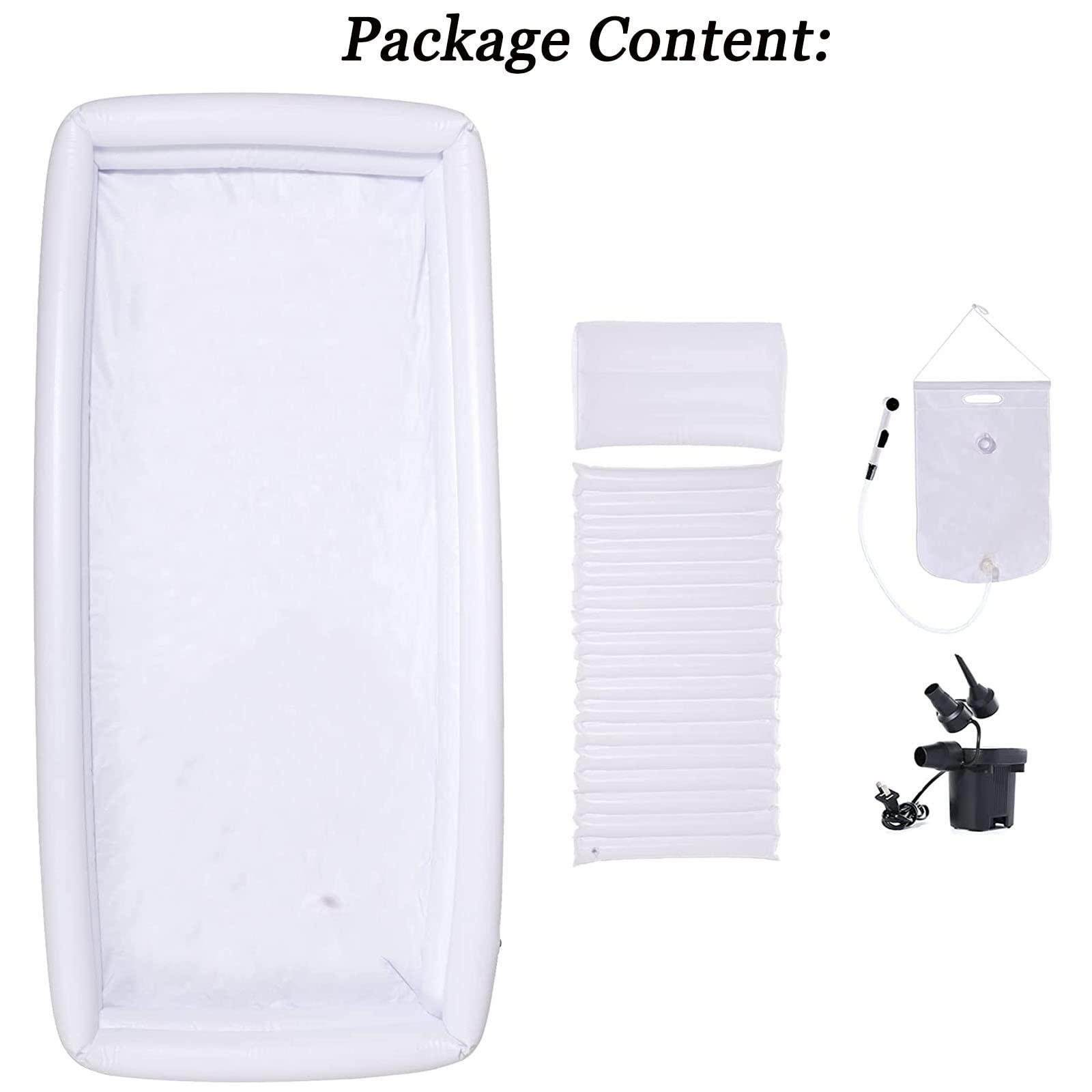 CEEBUS CEEBUS Medical Inflatable Bathtub Shower Bath Basin Kit with Electric Air Pump, Portable PVC Shower Bathtub System Bath in Bed for Elderly, Disabled, Bedridden Patients, Handicapped