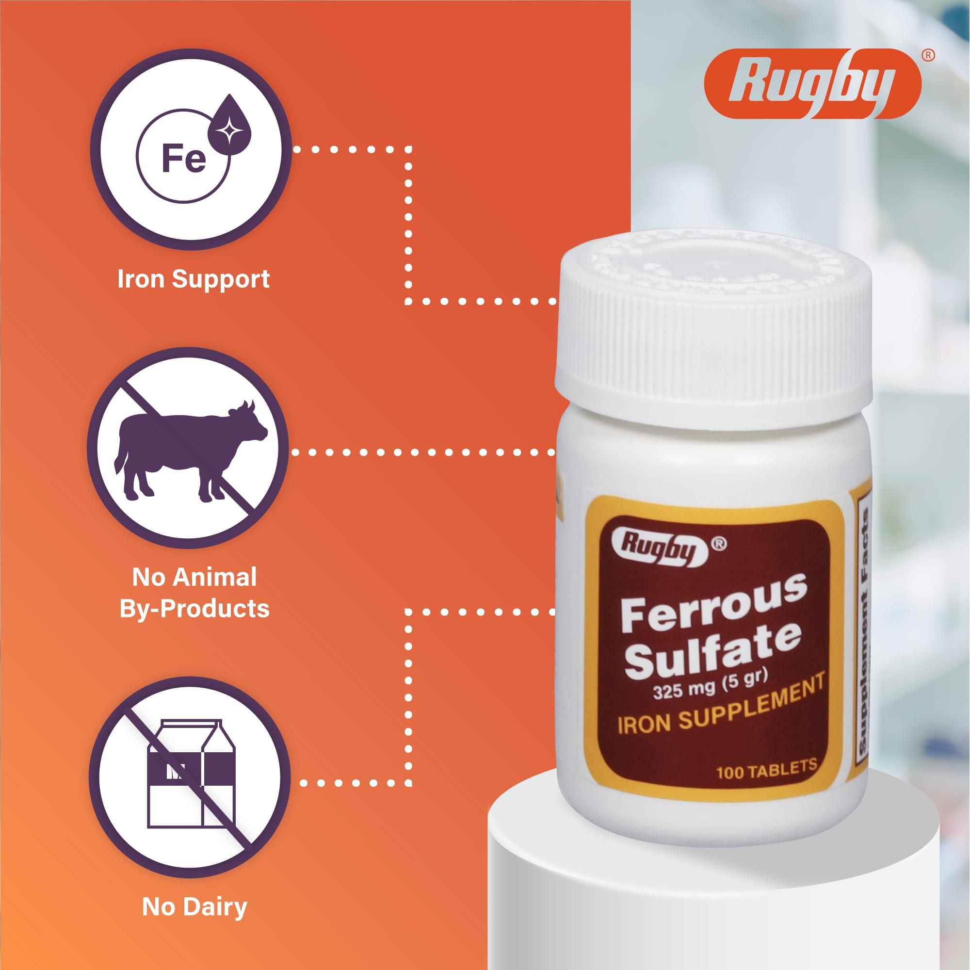 MAJOR RUGBY LAB (CS) Rugby Ferrous Sulfate 325 MG 100 Count (3 Pack)