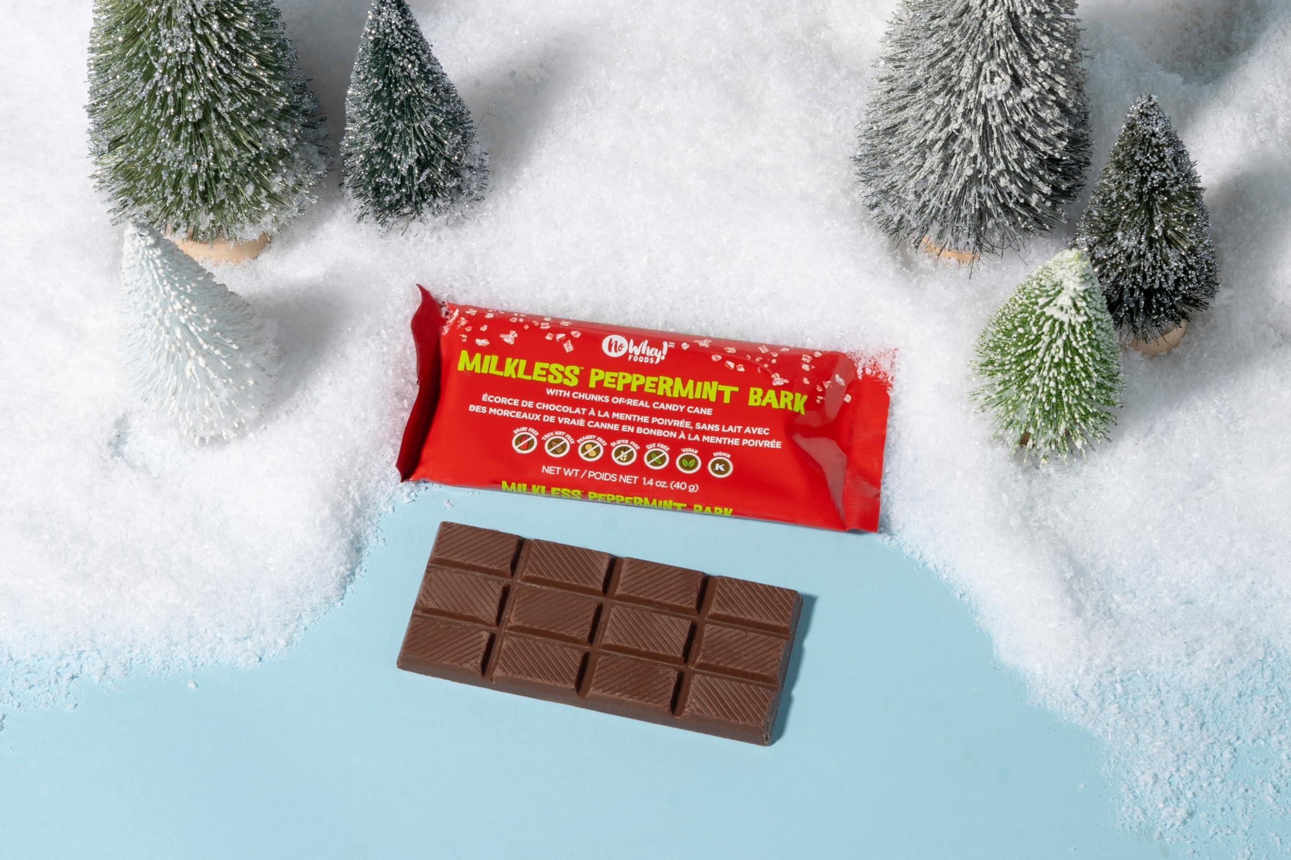 No Whey! Foods No Whey Foods - Milkless Peppermint Bark (16 Pack) - Vegan & Allergy Friendly Christmas Chocolate- Dairy Free, Nut Free, Peanut Free, Soy Free, Gluten Free