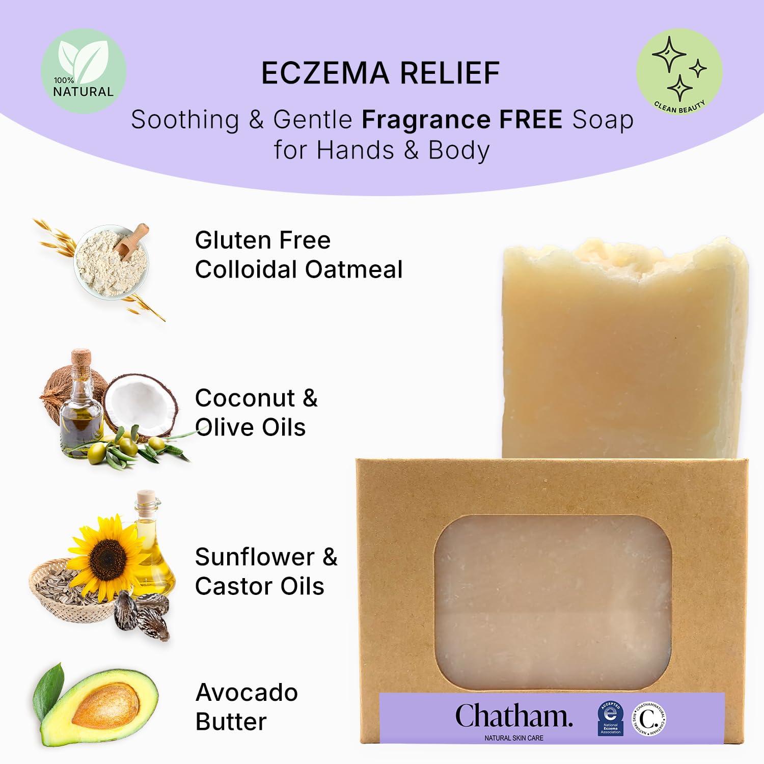 Chatham Natural Skin Care Chatham Natural Skin Care Eczema Relief Oatmeal Soap, oatmeal bath, treatment for eczema rosacea, psoriasis