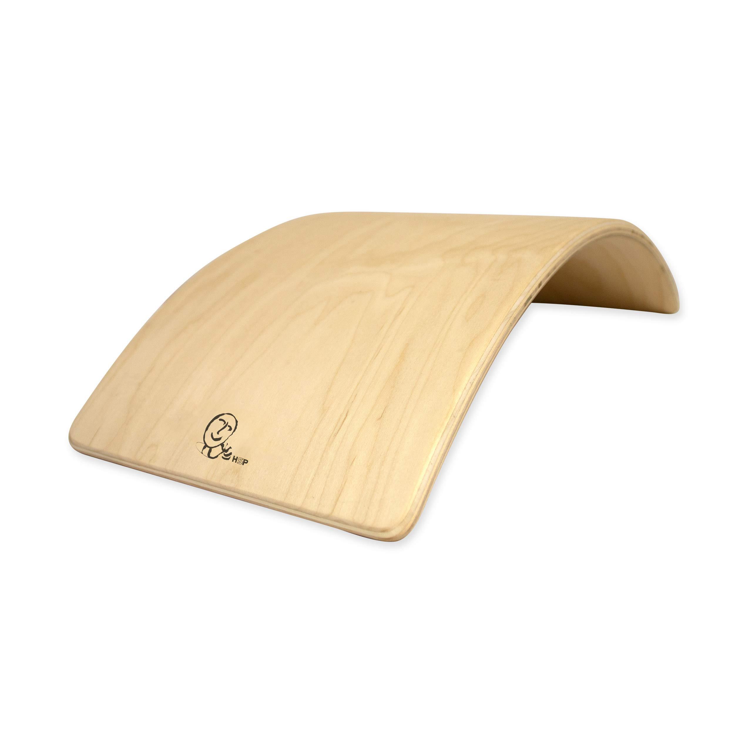 HSP HSP Upper Back Bolster Wooden Pillow | Back Bend Stretcher for Spinal Health, Pain Relief and Posture Correction, Maple Wood Lumbar Support for Upper and Lower Back