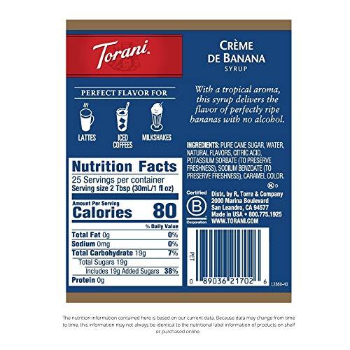 Torani Torani Syrup, Crème de Banana, 25.4 Ounces (Pack of 4)