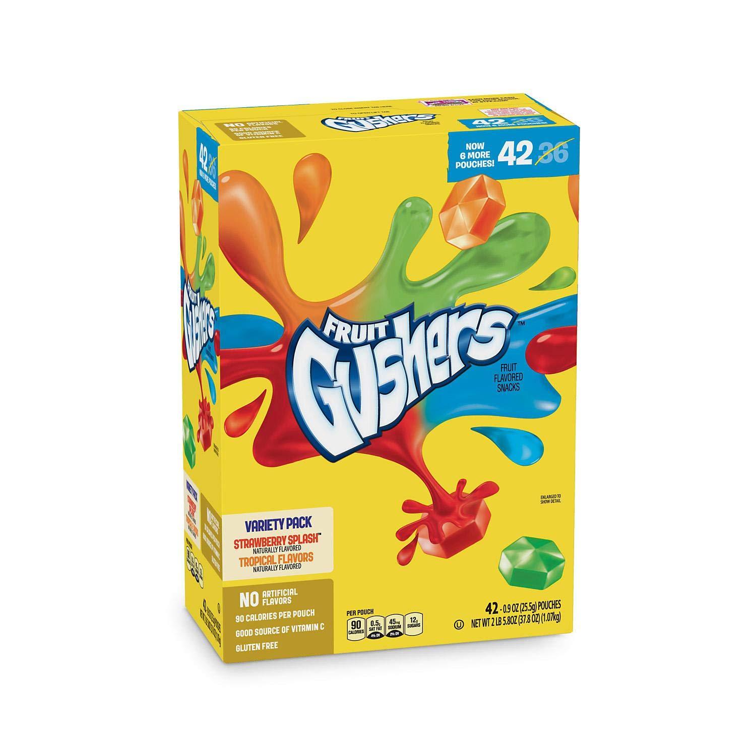 Gushers Gushers Strawberry Splash and Tropical Flavors, 0.8 Ounce (42 Count) (Pack of 4)