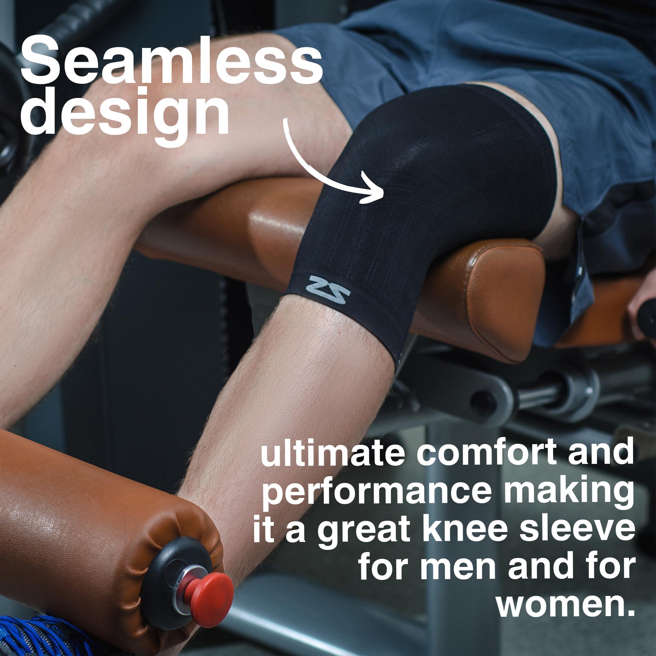 Zensah Zensah Compression Knee Sleeve - Knee Brace to Relieve Knee Pain and Treat Runners Knee for Men and Women (Medium, Blue)