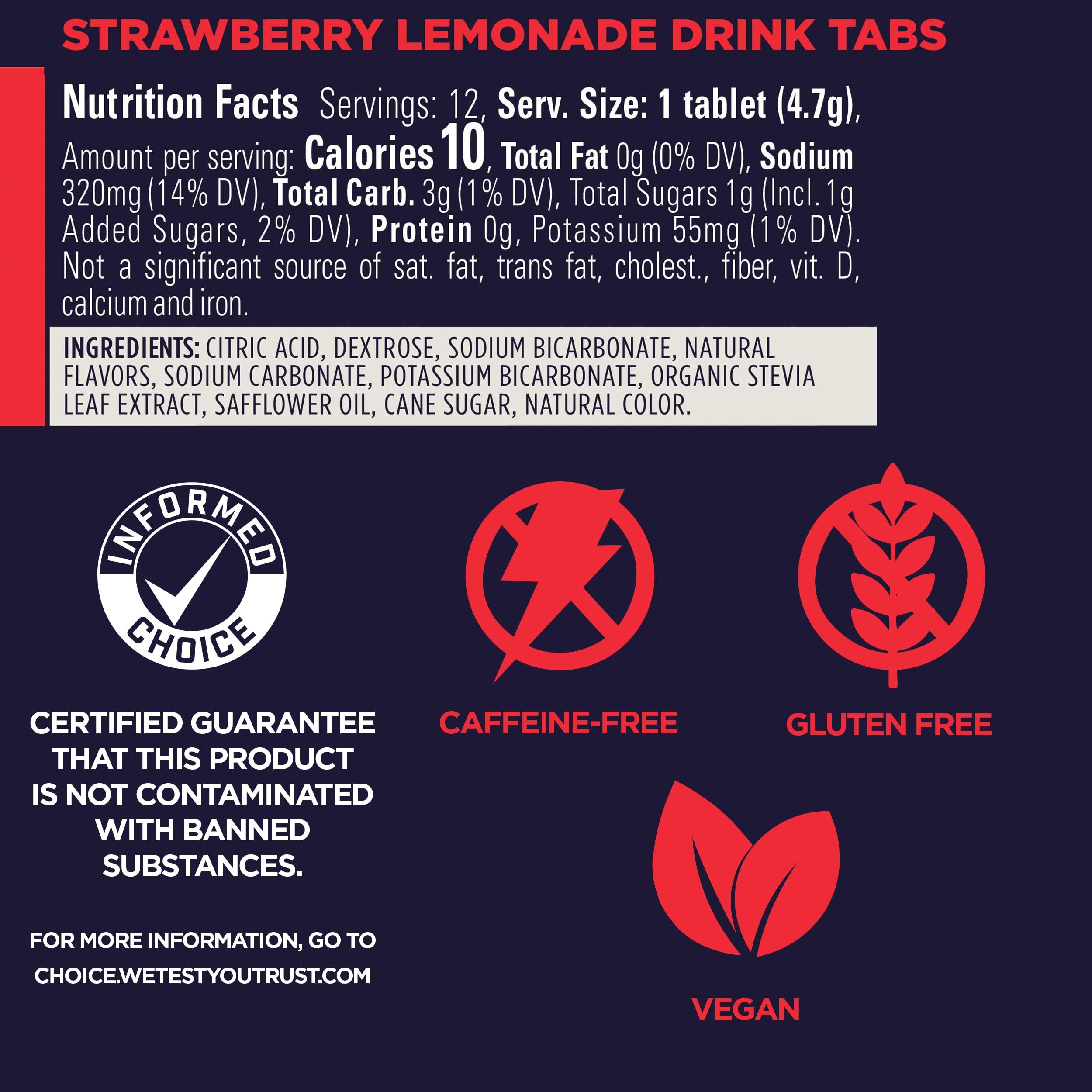 GU Energy GU Energy Hydration Electrolyte Drink Tablets, Vegan, Gluten Free & Caffeine Free, Enhanced Endurance Sports Drink for Running, Cycling, Triathlon, 8-Count (96 Servings), Strawberry Lemonade