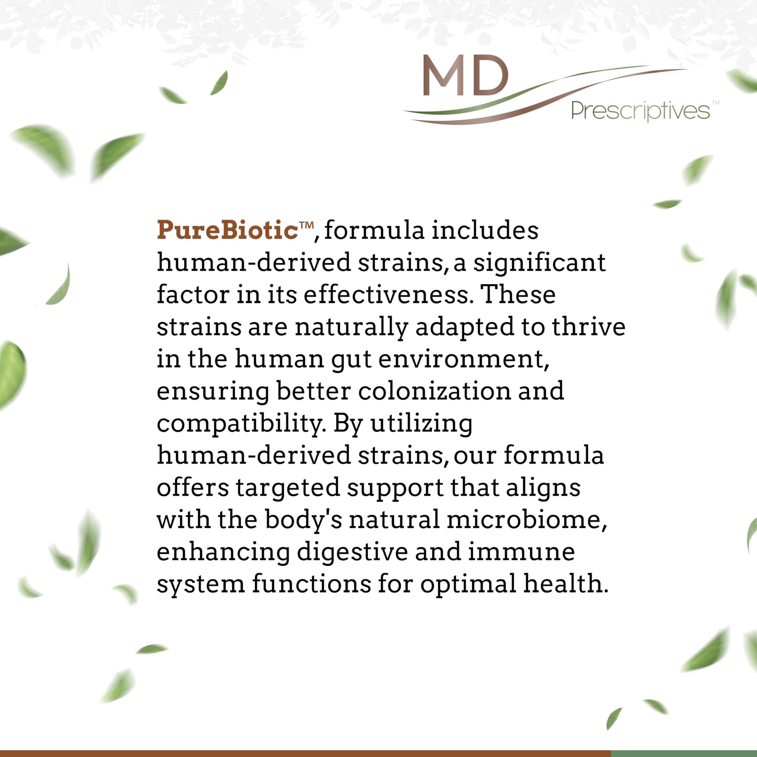 MD Prescriptives MD Prescriptives - PureBiotic - Probiotic Dietary Supplement for Digestive & Gut Health - 60 Capsules