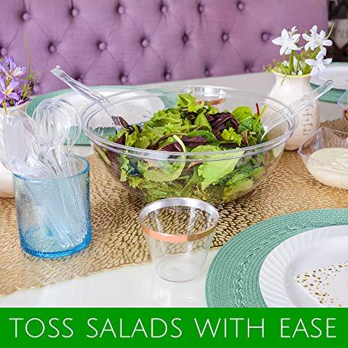 PLASTICPRO PLASTICPRO Disposable Round Serving Bowls, Party Snack or Salad Bowl, Plastic Crystal Clear Pack of 4 (X Large Bowls, 4)