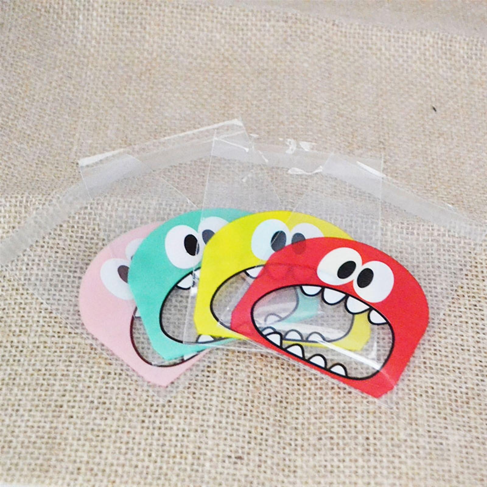 HMLTD Christmas Gifts Boxes Surprise Gift Box 50/100pcs Cute Monster Sharp Teeth Plastic Bags Xmas Gift Packaging Bags Wedding Candy Bag OPP Bags Birthday Easter Party Decor Gift Boxes for Presents, Shirt,