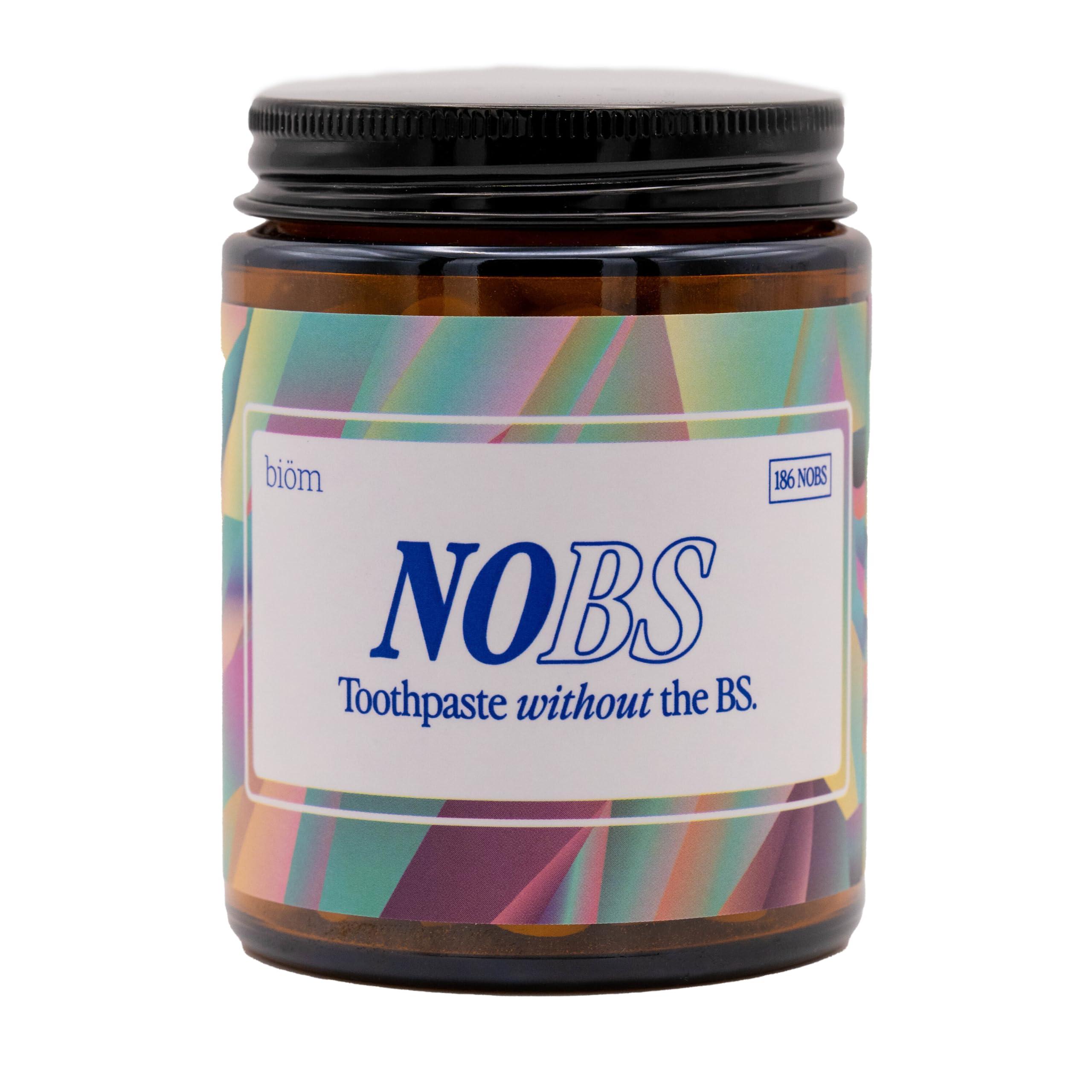 Bim NOBS (No Bad Stuff) Toothpaste Tablets - Nano Hydroxyapatite, Fluoride & Plastic Free, Eco & Travel Friendly - Remineralize with NHA (3 Month)
