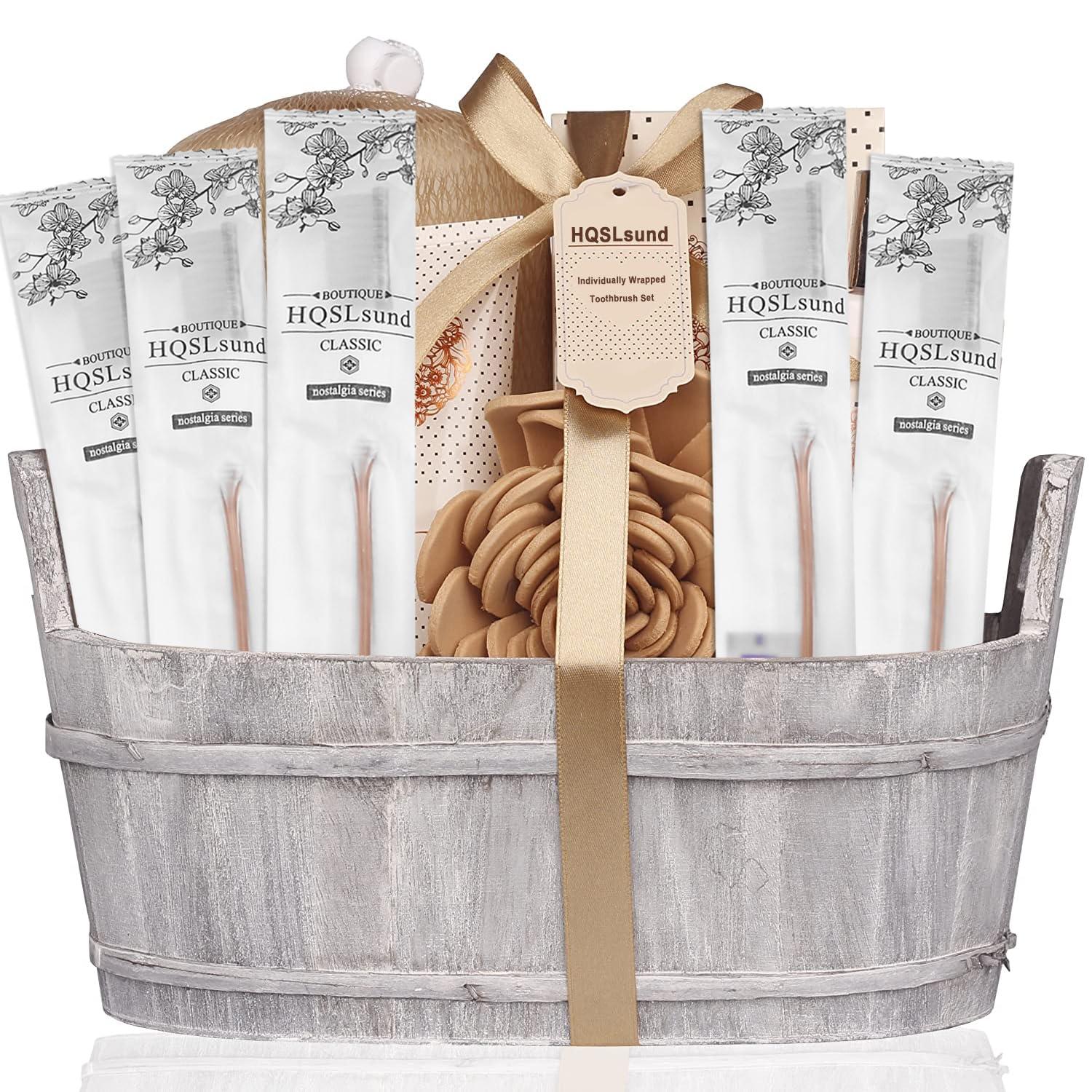 HQSLsund HQSLsund 20 pcs Disposable Toothbrush with Toothpaste Bulk Individually Wrapped, Travel Toothbrush Kit, Hotel Toothbrushes Bulk for Airbnb,Shelter/Wedding/Nursing Home/Charity/Homeless, Gold