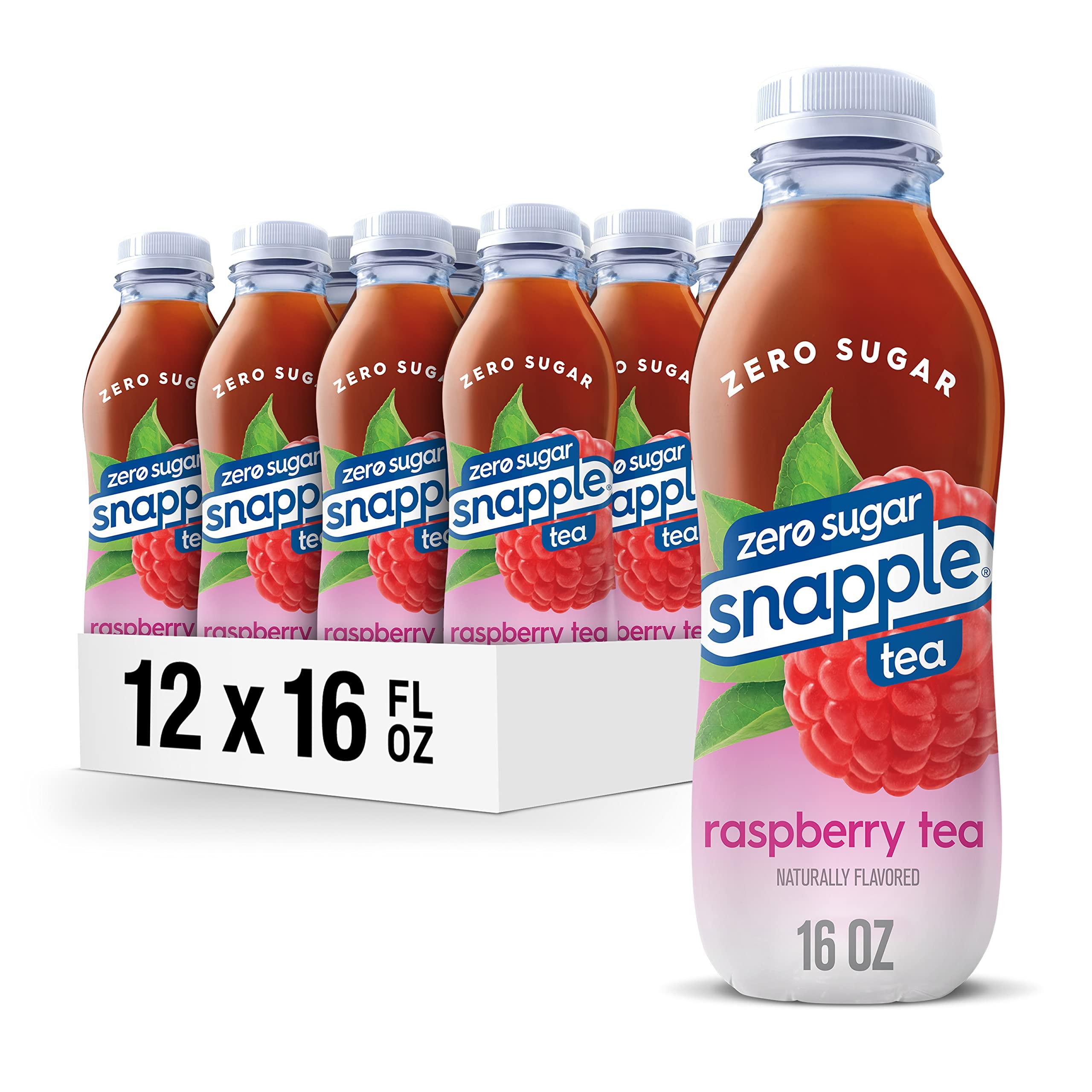 Snapple Snapple Zero Sugar Raspberry Tea, 16 fl oz recycled plastic bottle, Pack of 12