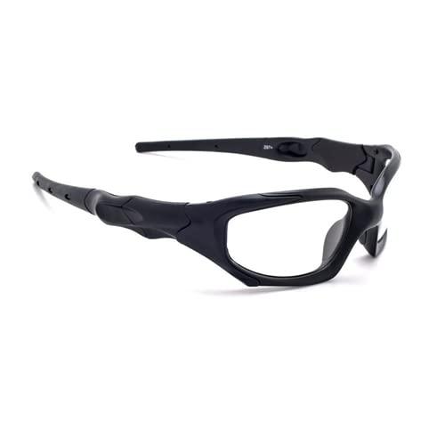 Colortrieve Phillips 1205 Wrap Around Radiation Lead Glasses - Airbreak Plastic Rectangle Frame, Medium/Large