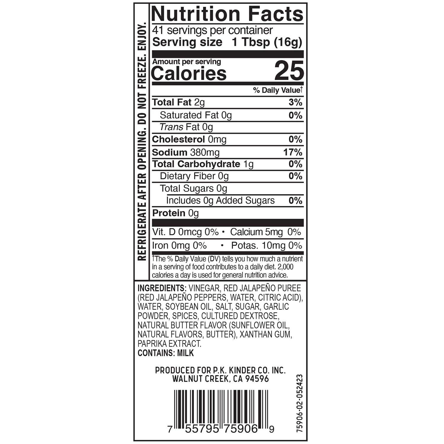 kinder\'s Kinder\'s Wing Sauce Buttery Buffalo 23.5oz