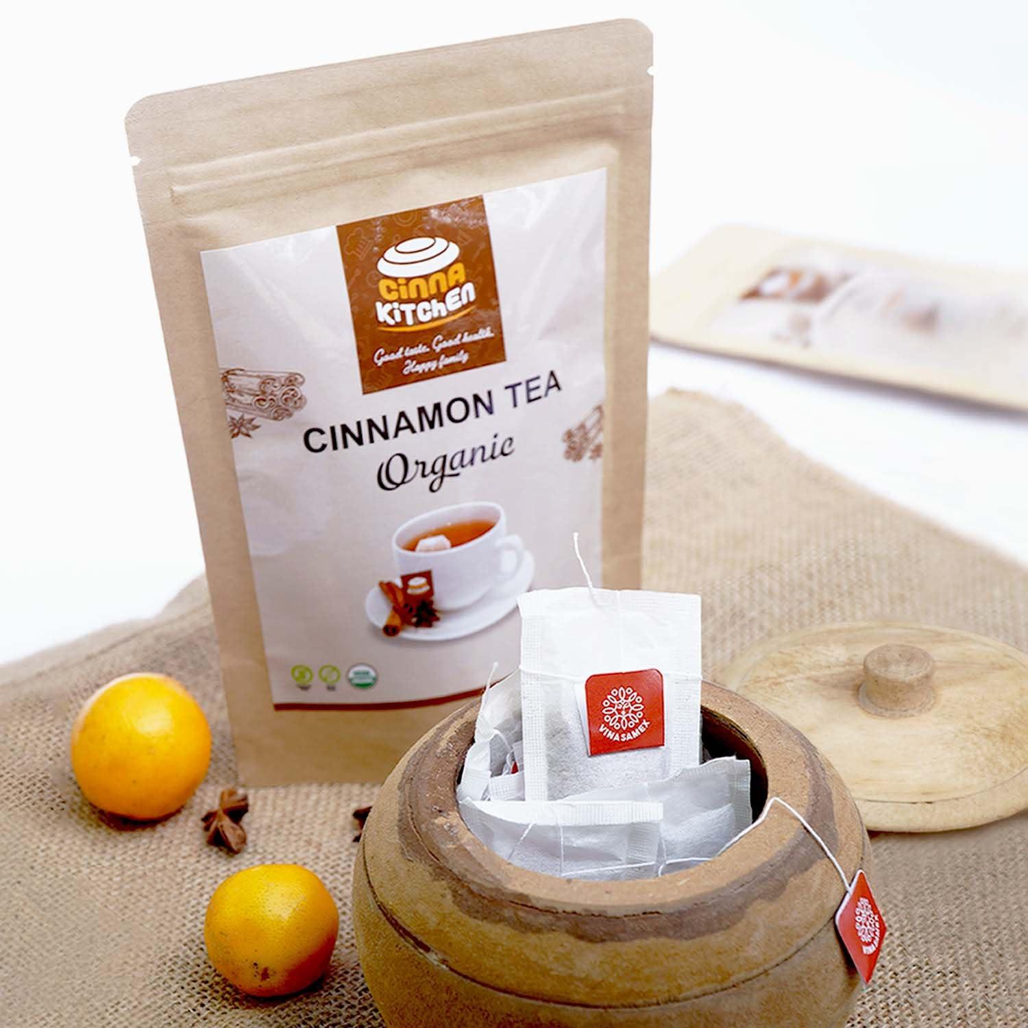 Cinna Kitchen Cinna Kitchen - Organic Vietnamese Cinnamon Tea Bags, (30 Tea Bags) Caffeine-Free Seasonings Herbal Tea, Fresh & Pure Saigon Cinnamon Tea Bag, Premium Cinnamon Herbal Tea