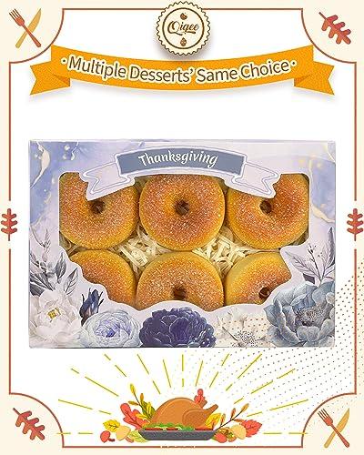 qiqee qiqee Thanksgiving Cookie Boxes for Gift Giving 8x5.3x2 inch 24Packs Bakery Box with Window Treat Box for Donuts Candies and Biscuit
