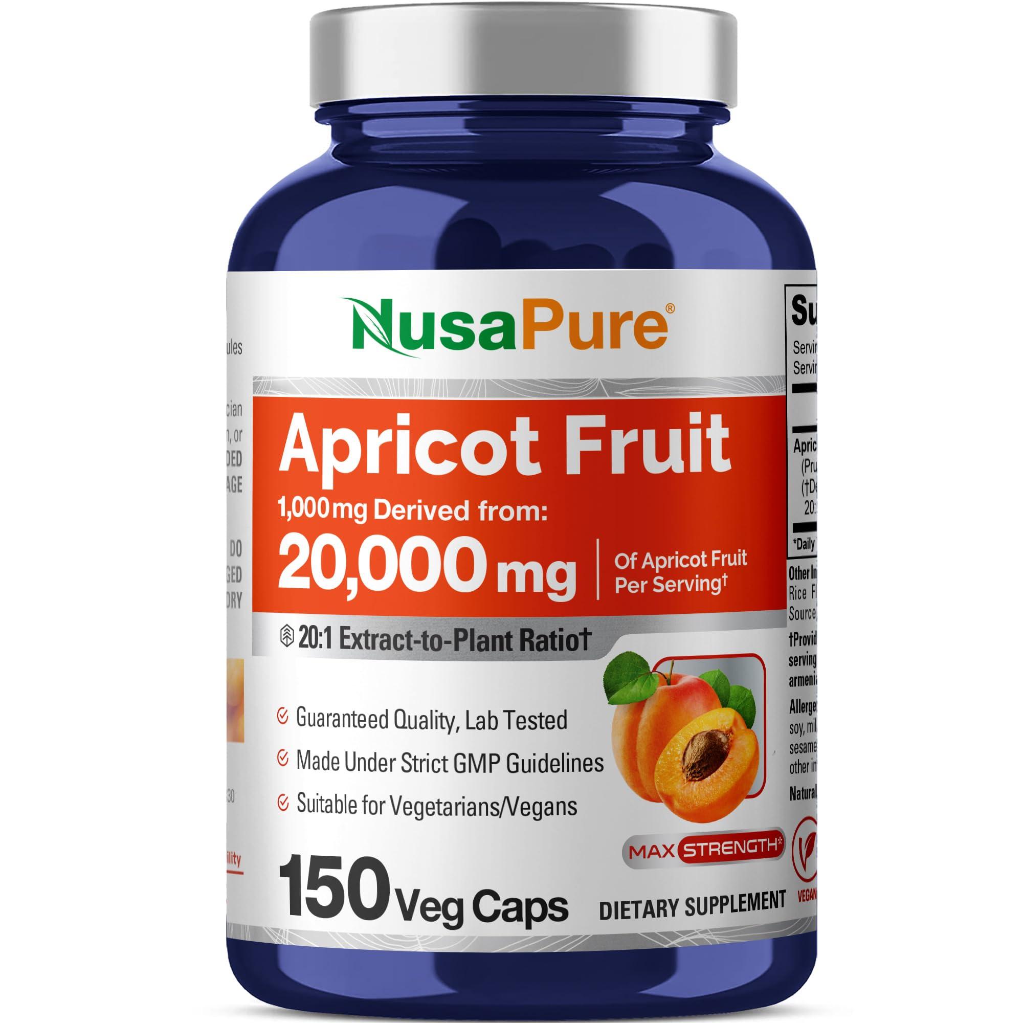 NusaPure NusaPure Apricot Extract 20000mg 150 Veggie Capsules (Extract 20:1, Vegan, Non-GMO)