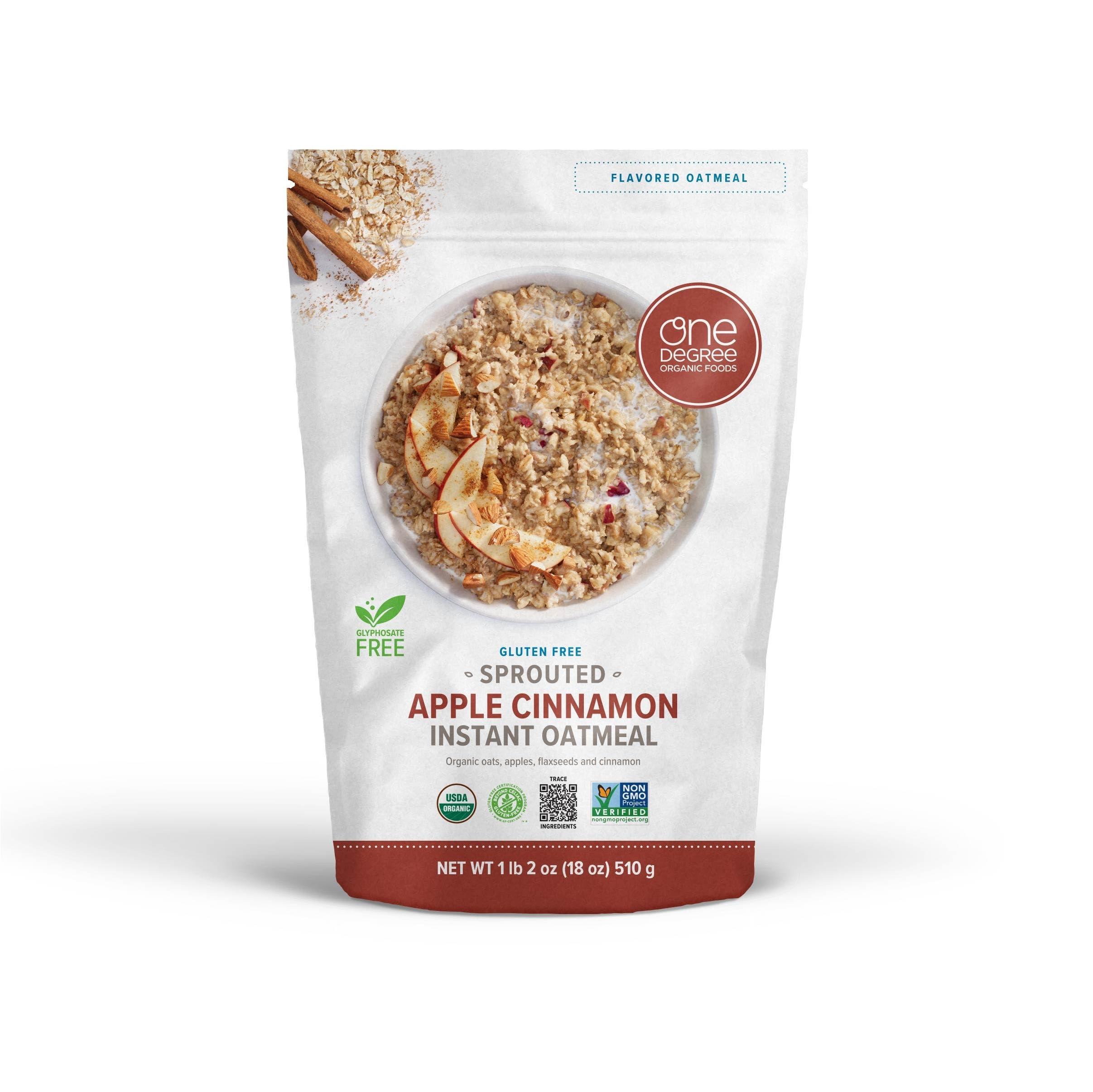 One Degree Organic Foods Hot Cereal FLV Apple Cinnamon Organic USA (18oz) (Case6)