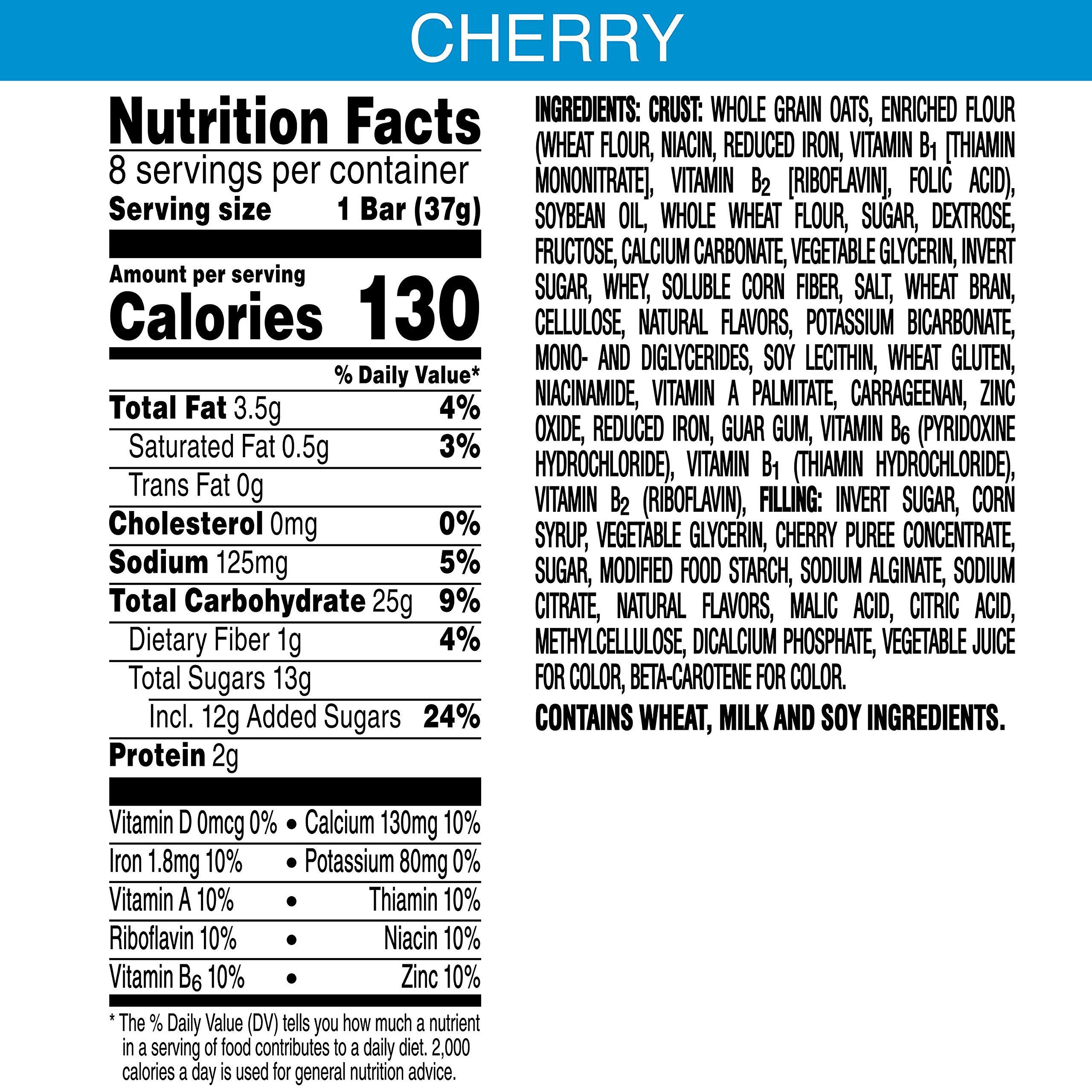 Nutri Grain Kellogg's Nutri-Grain, Soft Baked Breakfast Bars, Cherry, Made with Whole Grain, 10.4 oz (8 Count)