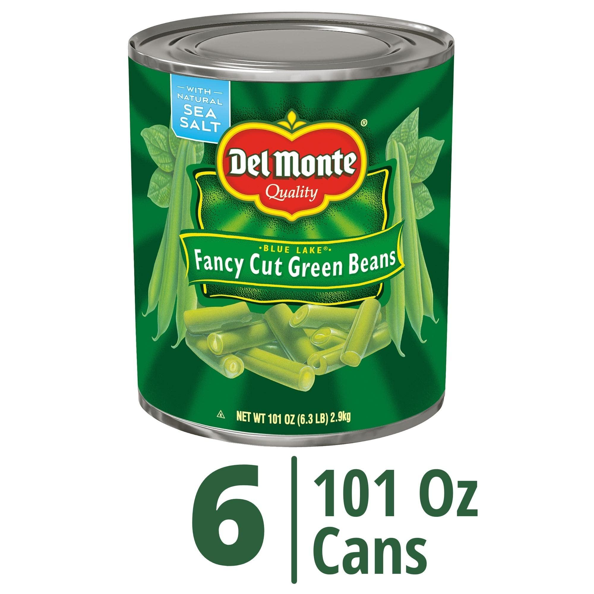 Del Monte Del Monte Blue Lake Fancy Cut Green Beans, Canned Vegetables, 6.31 lb, Pack of 6