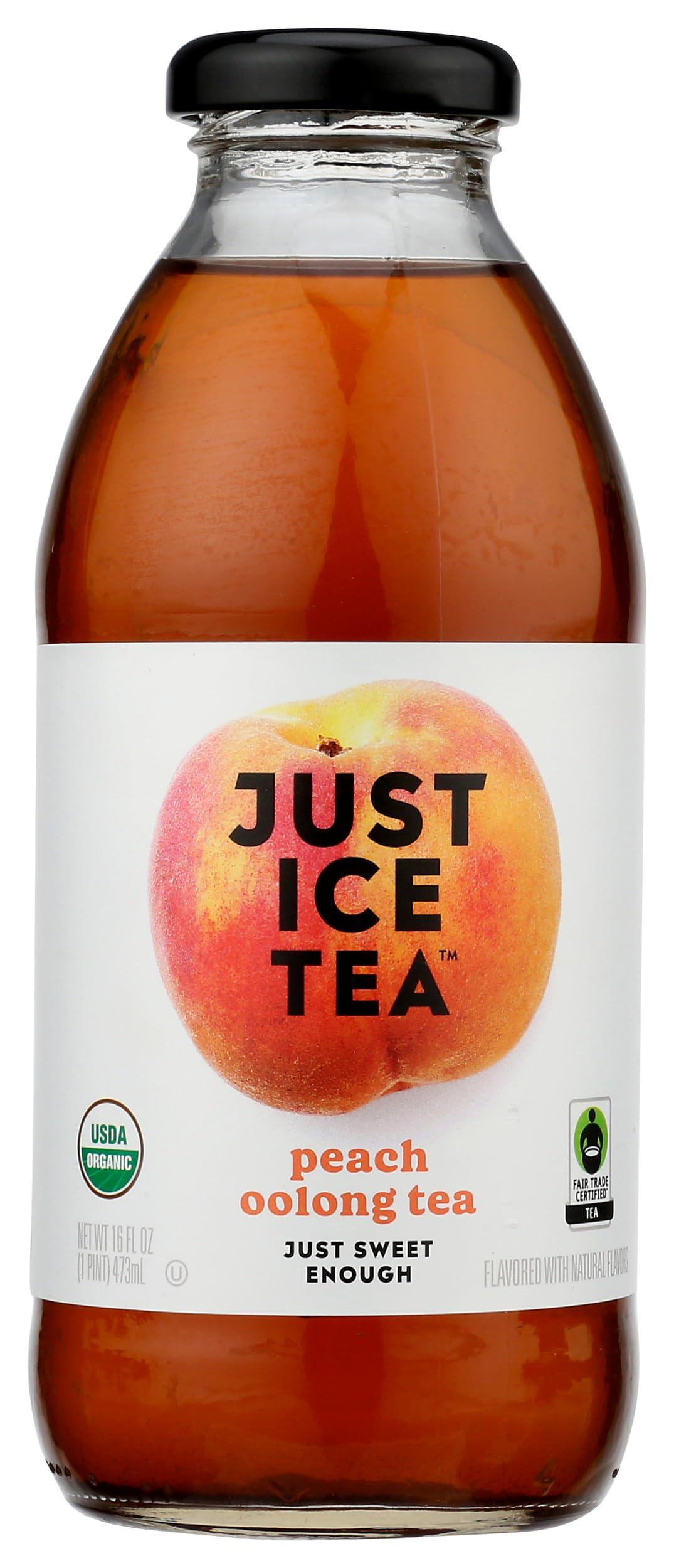 Eat the Change Eat The Change Just Ice Tea Organic Peach Oolong Tea, Kosher, 16 Fluid Ounces (Pack Of 12)