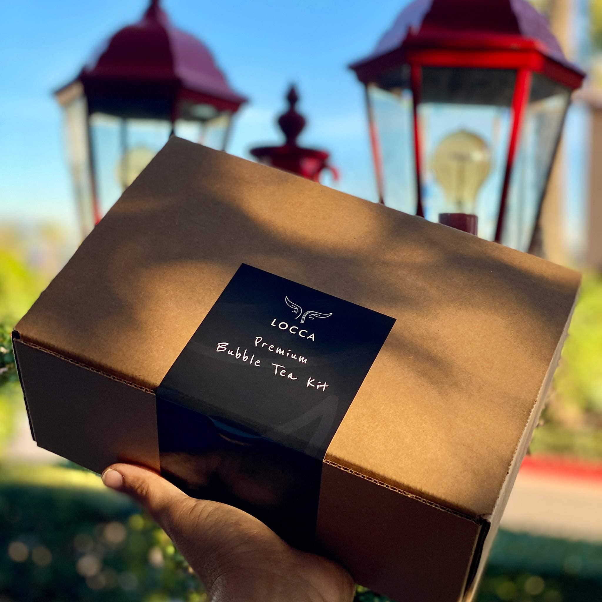 LOCCA Premium Boba Tea Kit | Locca Boba Party Kit | Bubble Tea Gift Kit | Boba Gift | 56+ Drinks | 7 Boba Flavors | Includes Tapioca Balls and Boba Straws | DIY Food Gift