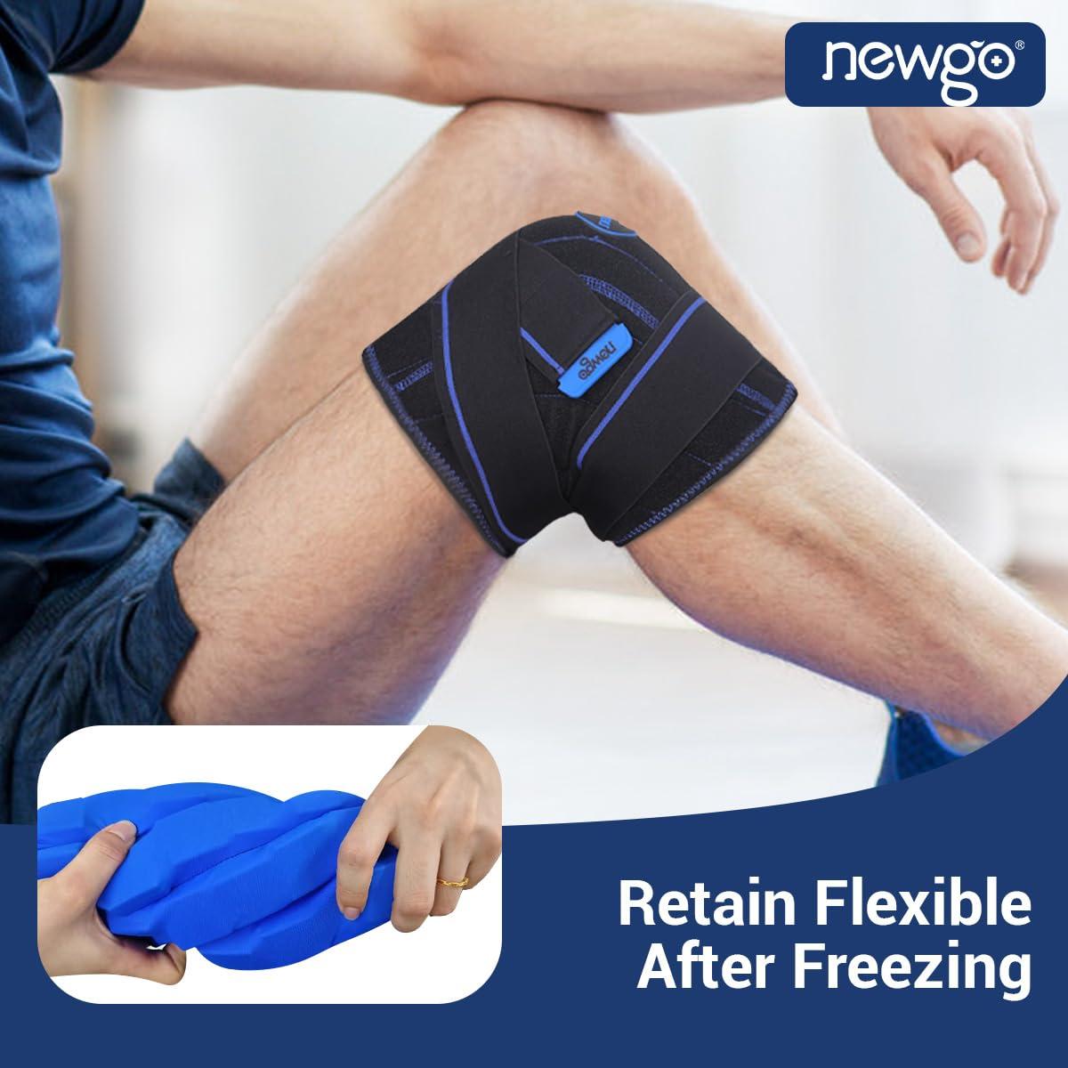 NEWGO NEWGO Ice Pack for Knee After Knee Replacement Surgery, Long Lasting Coldness Knee Ice Pack Wrap with Ice Cubes for Knee Injuries Swelling, Knee Surgery, Sports Injuries