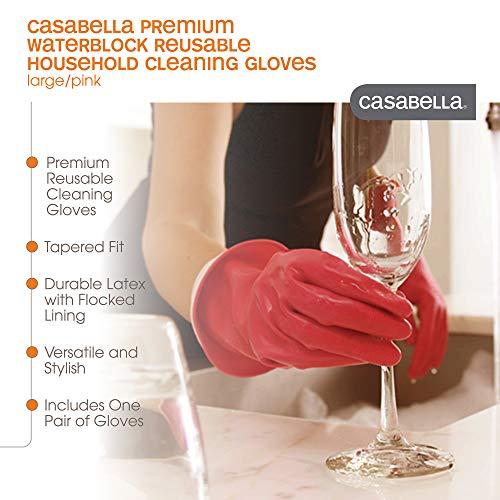 Casabella Casabella 46060 Premium Waterblock Gloves, Large, 1-Pair, Pink