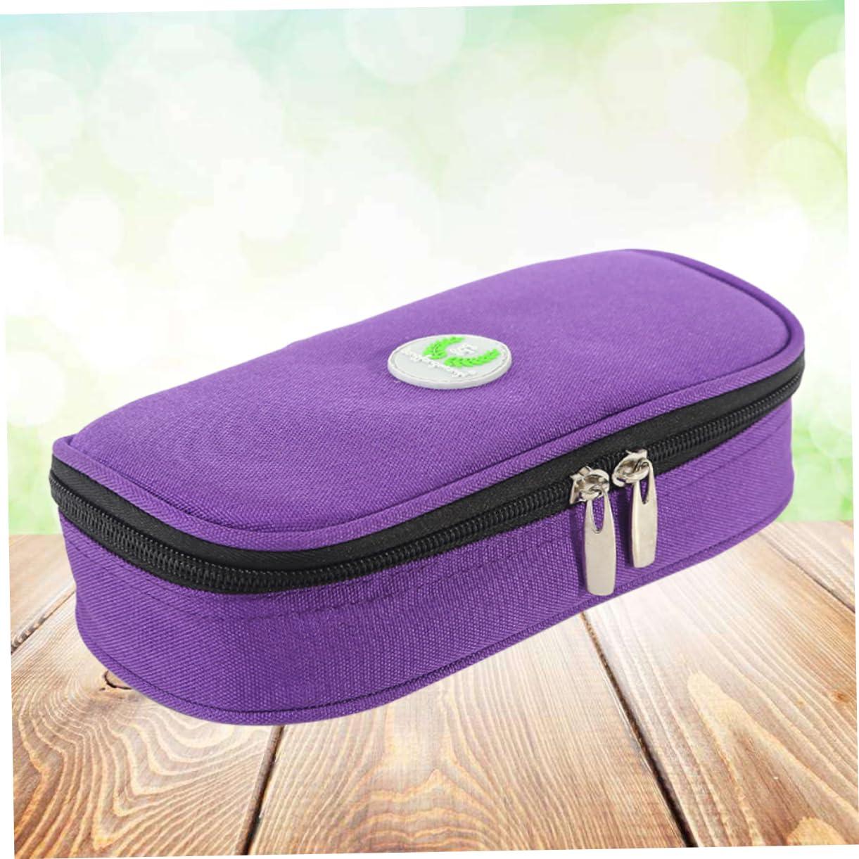 FOMIYES FOMIYES Medicine Storage Bag for Travel Cooler Insulated Container Oxford Material Portable Case Accessory Purple No Ice Included