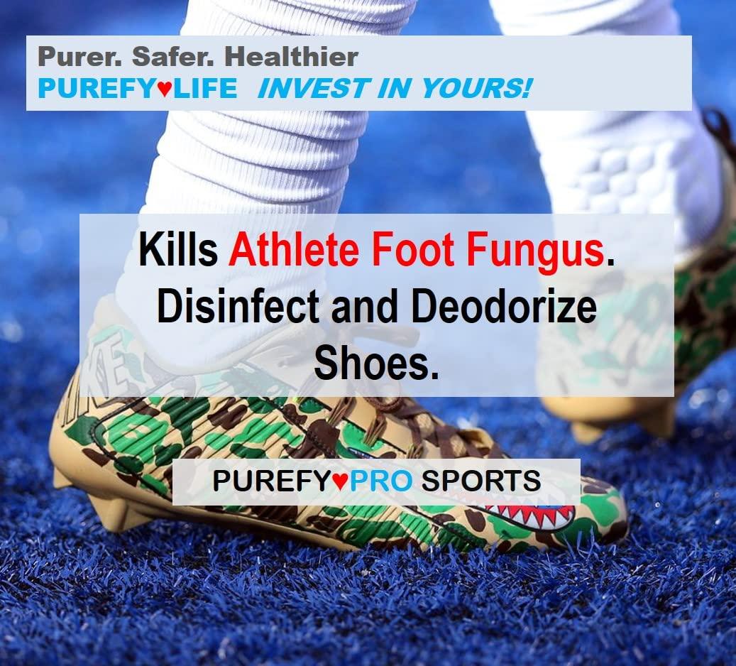 PUREFY Purefypro Sports Equipment Disinfectant Spray (16oz, 2pk) Kills 99.9999% MRSA, HIV, Athlete Foot Fungus, Virus, Fungi. No Residue. Great For Sports Pads, Yoga Mats, Shoes, Boxing Gloves, Gym Equipment