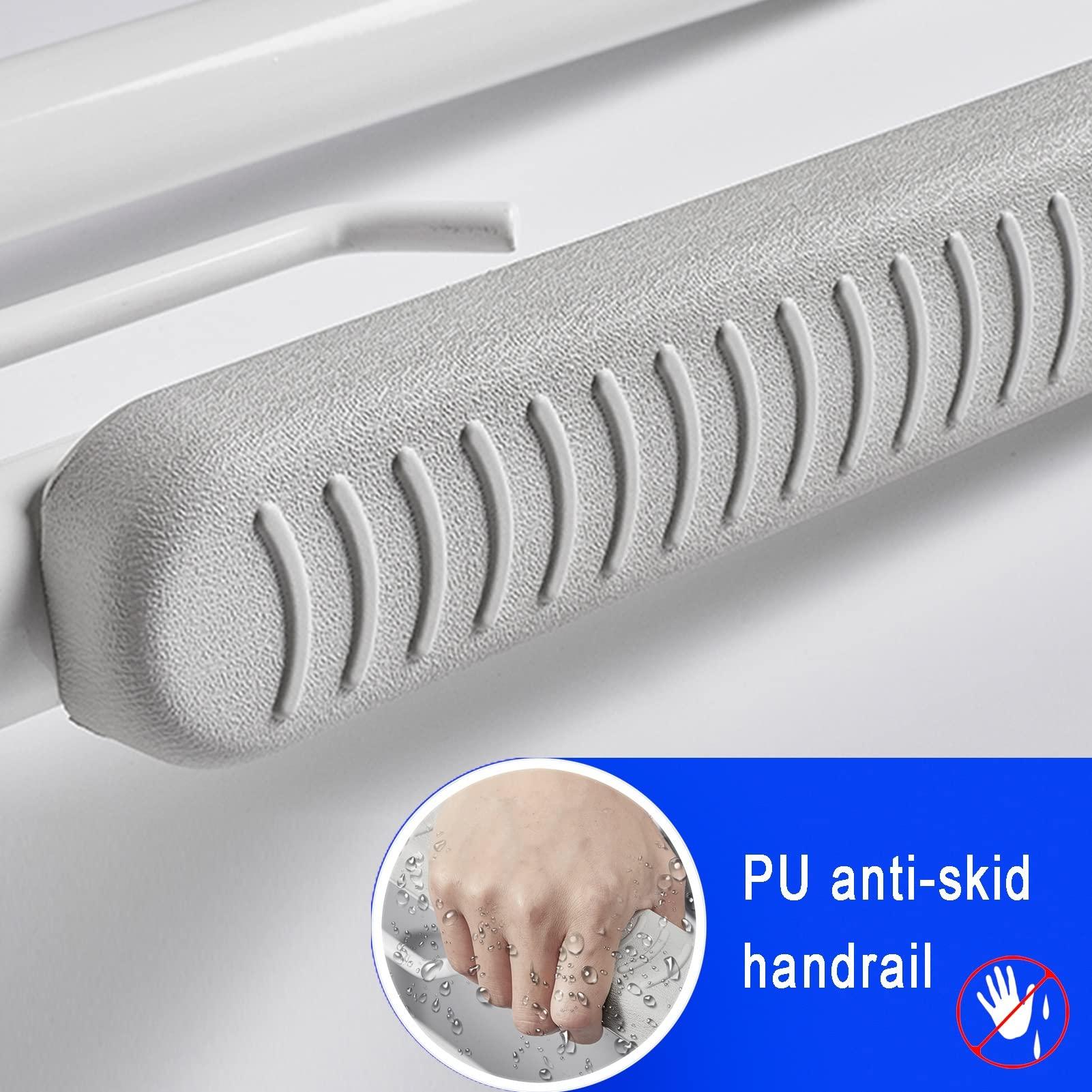 GUAWJRZDP Foldable Toilet Grab Bar,Drop Down Grab Rail,Bathroom Support,90folding, stable support,non-slip,with tissue holder,Be applicable elderly,disabled,pregnant women Toilet Rails ( Size : 70cm(27.55in) )