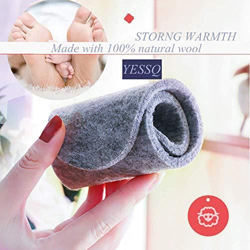 YESSQ Wool Felt Warm Shoe Insoles - Wool Felt Boot Shoe Insert Insoles Men 14