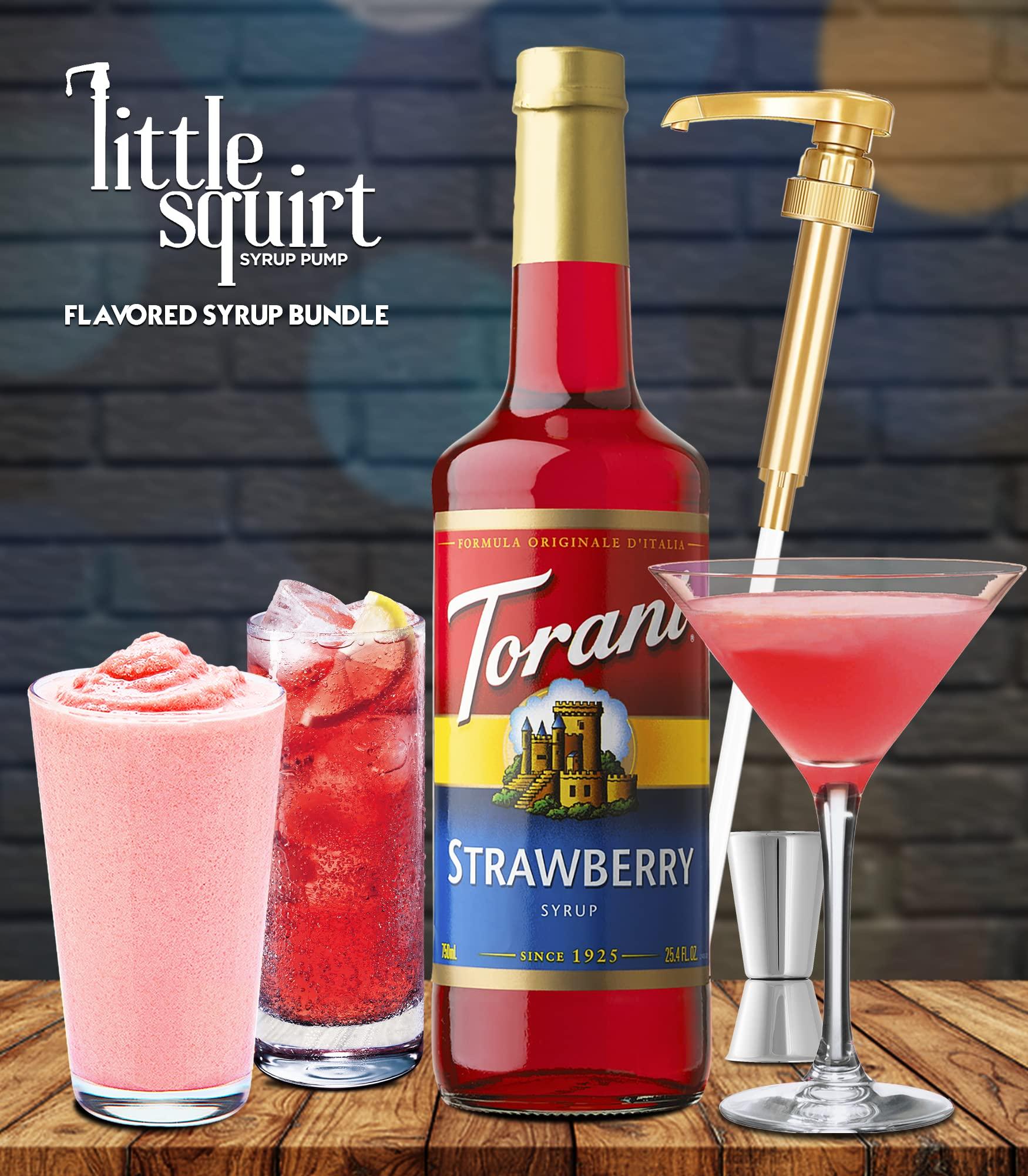 little squirt syrup pump Strawberry Lemonade Duo Flavor Syrup Bundle for Drinks 750ML with Pumps