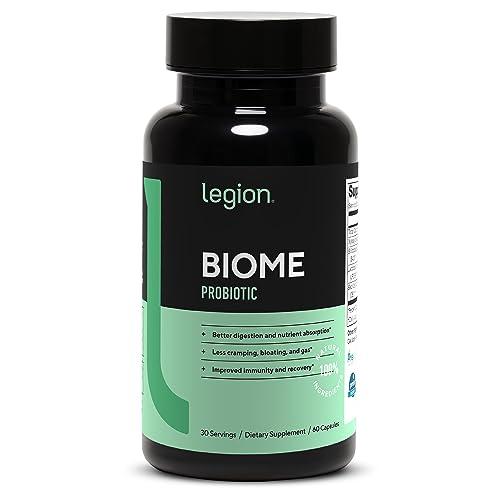 LEGION LEGION Biome Probiotic - Natural Probiotics Gut Health Supplement for Women & Men - Probiotic Nutritional Supplements Help Reduce Bloating, Cramping & Gas - Colon Health Probiotic Pills, 30 Servings