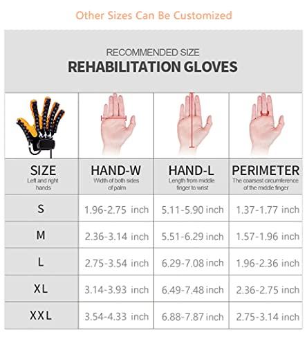 GXXZDN Rehabilitation Robot Gloves Upgrade Hemiplegia Hand Stroke Recovery Equipment with USB Chargeable and Strength Adjustment Stroke Recovery Equipment for Hand Orange (Left Hand L)