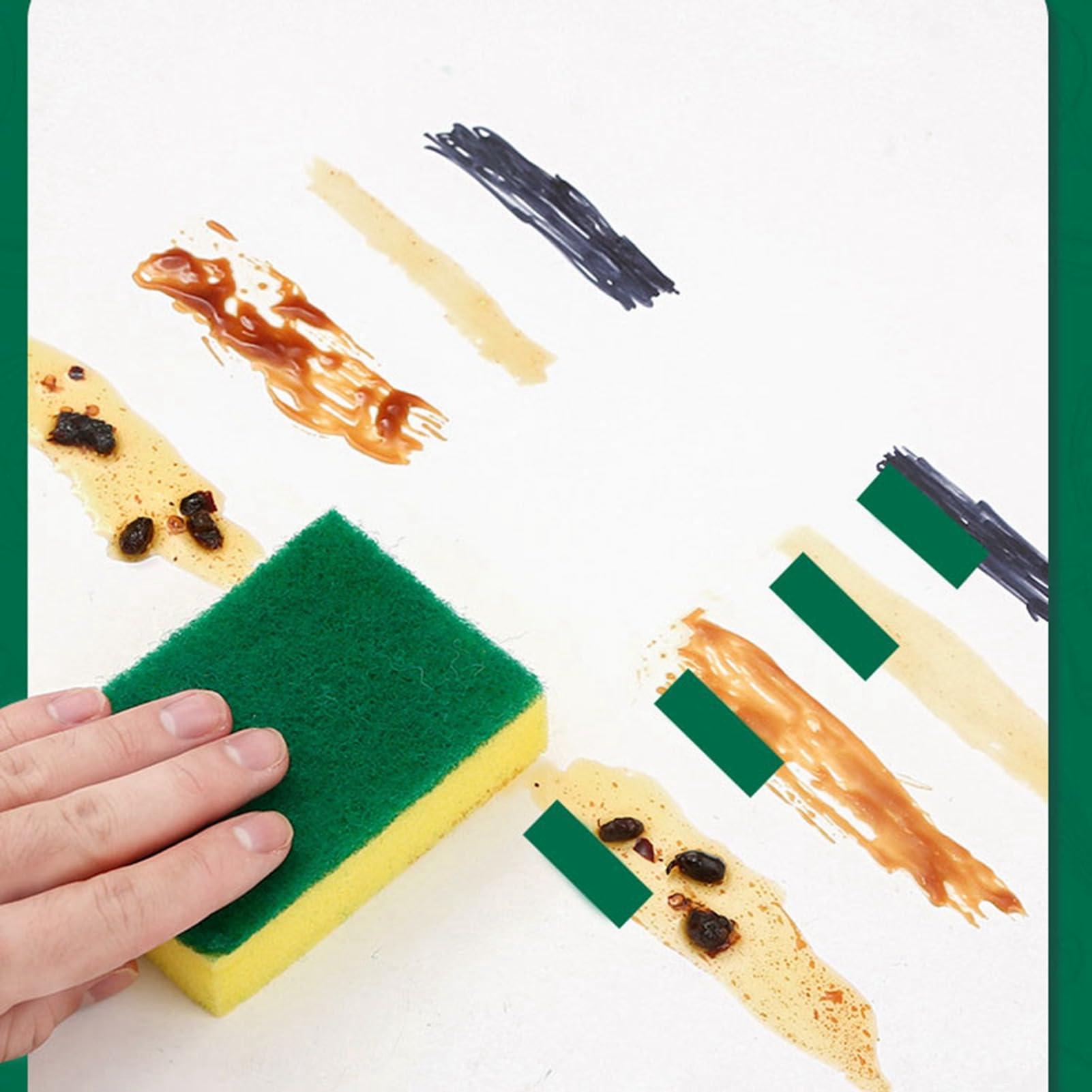 Gsycle 10PCS Dish Sponge, Double Face Kitchen Sponges Convenient Cleaning Sponges Dish Scrubber Sponge with Scouring Pad for Kitchen Bathroom