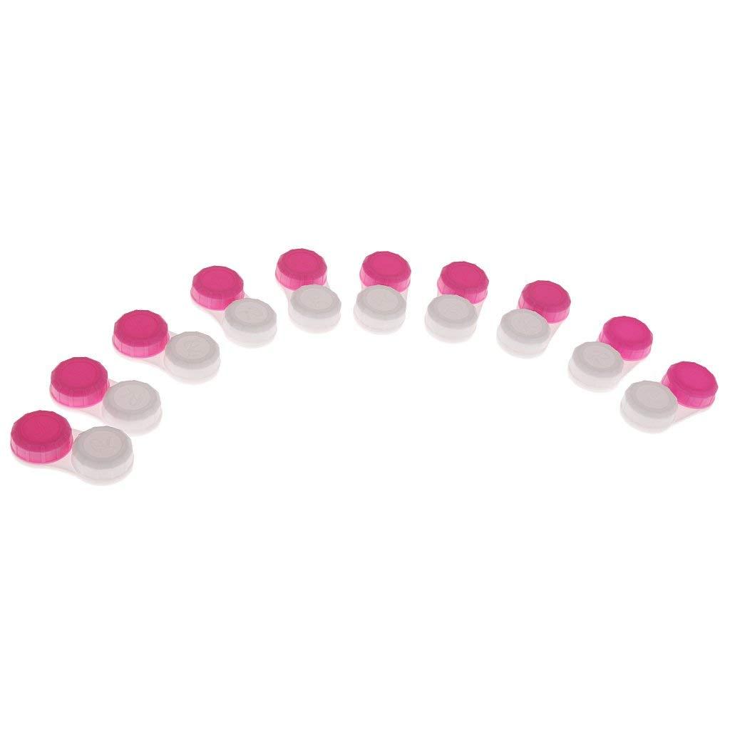 Inzopo Inzopo Double Contact Lenses Container Holder Storage Boxes Soak Eye Care red Pink