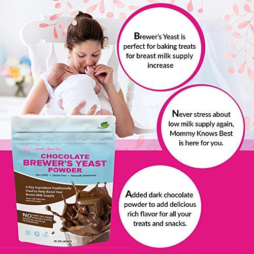 Mommy Knows Best Brewers Yeast Powder for Lactation Cookies for Breastfeeding - Lactation Supplement for Increased Breast Milk - Nutritional Yeast for Lactation Support - Breastmilk Supplement for Women - Easy to Bake