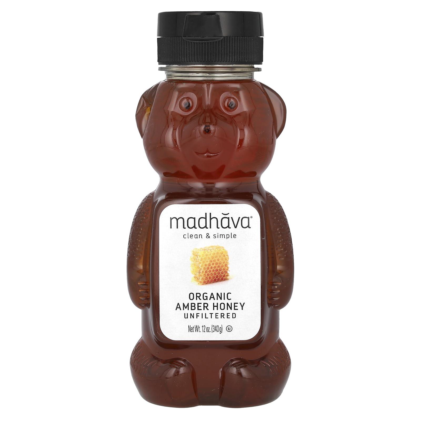 Madhava Madhava Natural Sweeteners Organic Honey Bear, 12-Ounce