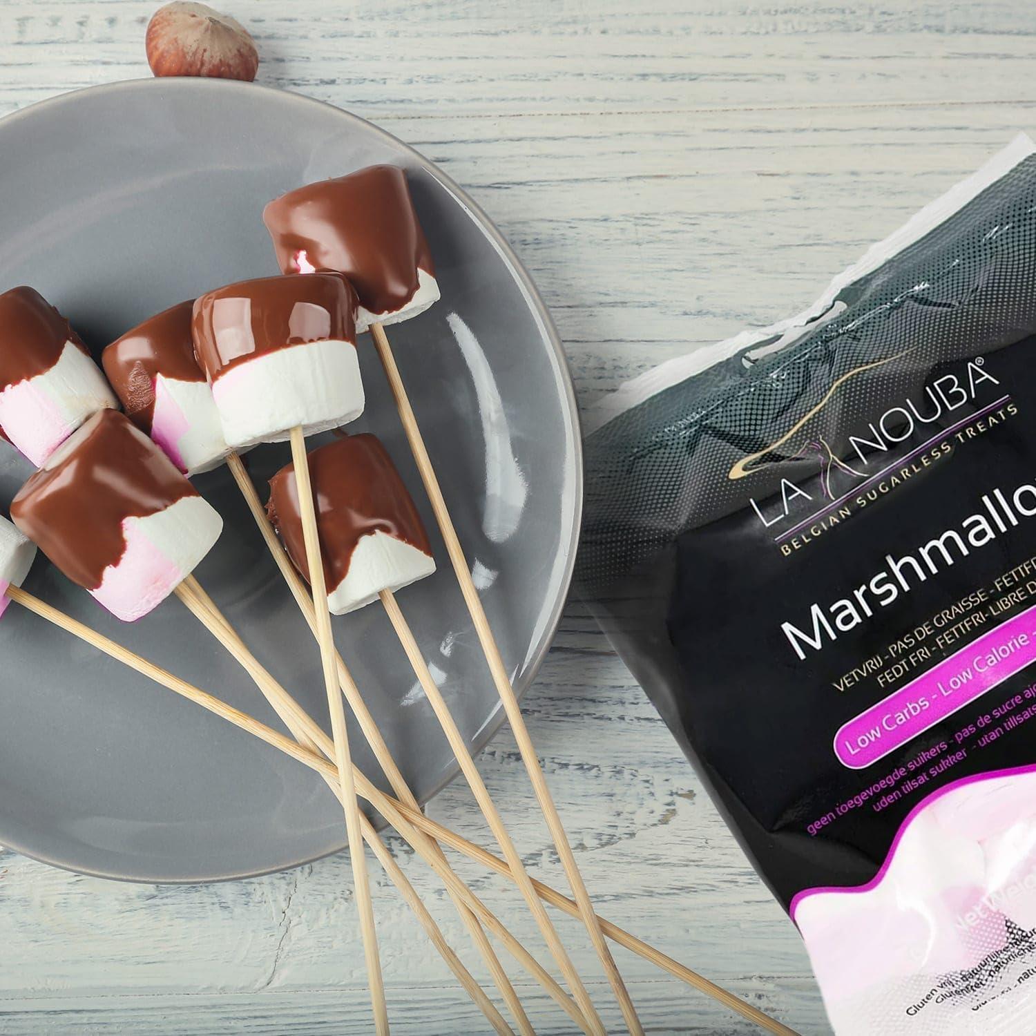 La Nouba La Nouba Sugar-Free Marshmallows 2.7 oz. Pack Low Calorie, Low Carb, Fat-Free and Gluten Free Snack Traditional Delicious Taste All Natural and Healthy Marshmallows