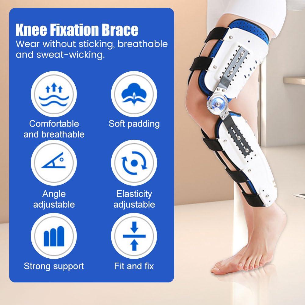 GARCAN Knee Brace Medial Hinged Leg Brace Support Osteoarthritis Knee Joint Pain Sports Unloading for Arthritis Ligament Adjustable,Right,M