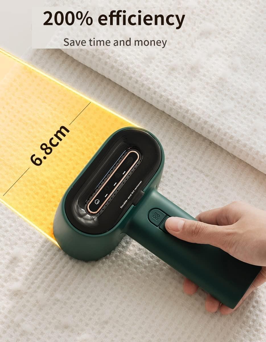 YIORYO Double-Head Sweater Fabric Shaver, Rechargeable Lint Remover Fabric Shaver | 3-Speed Regulation Electric Lint Remover | Pilling Remover for Clothing | Remover for Clothes Blankets Bedding Furniture (