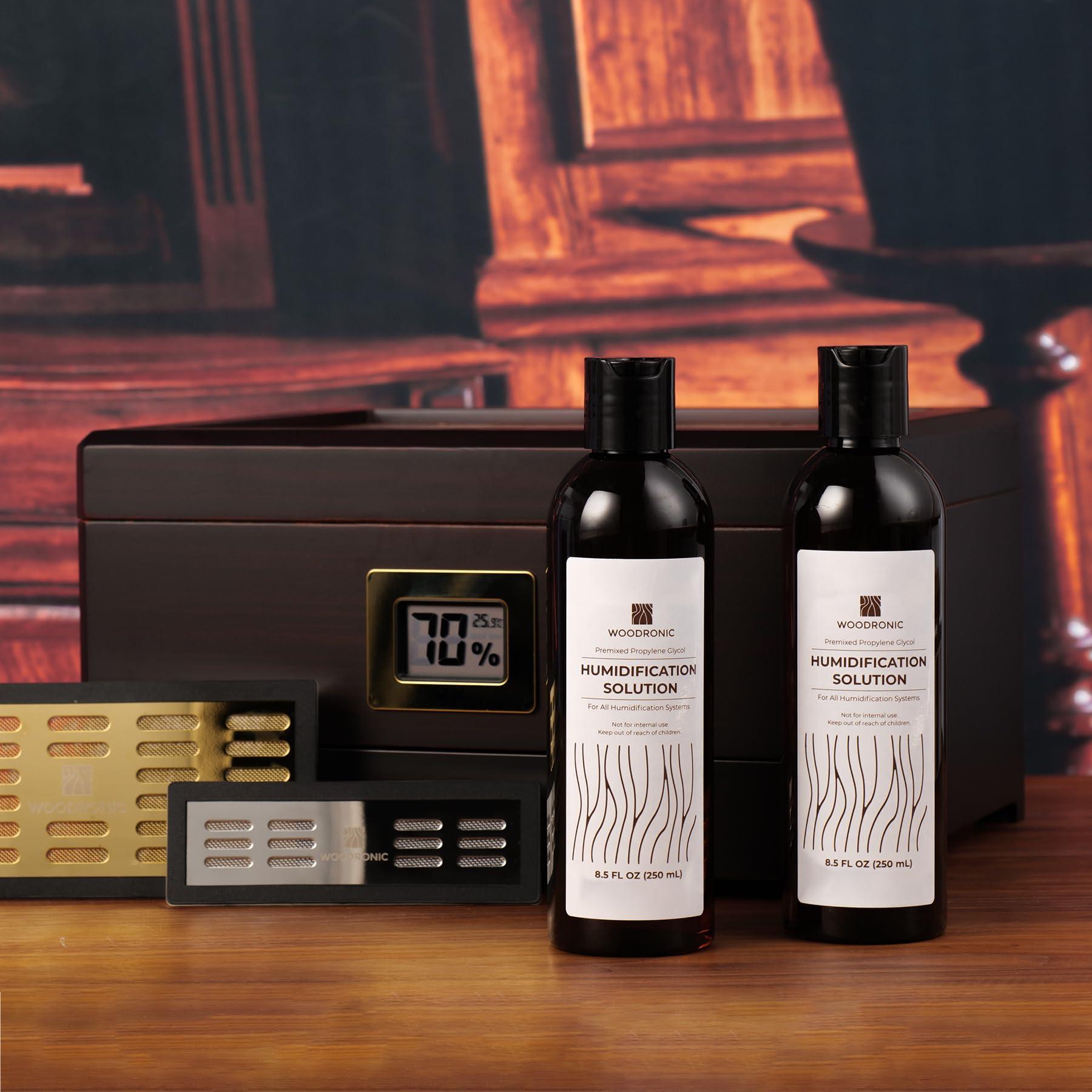 Woodronic Woodronic 50/50 Humidor Solution, Premixed Propylene Glycol and Distilled Water for Cigar Humidifiers, Cigar Humidor Accessories for Seasoning and Humidity Control, 250ml