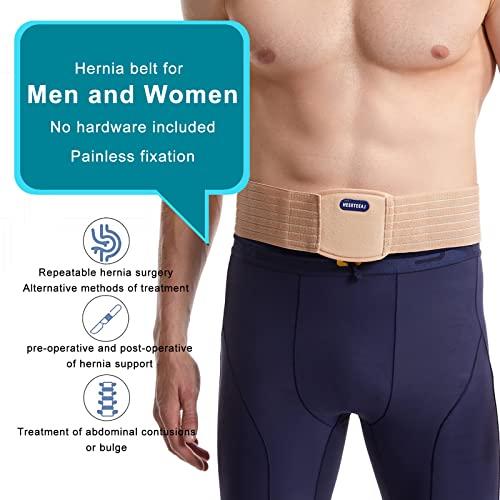 HEERTEEAJ HEERTEEAJ Umbilical Hernia Belt | Abdominal Hernia Belt for Men & Women | Belly Button Umbilical Hernia Binder w/ 1 Hernia Compression Pads | Ventral, Epigastric & Post Surgery Support Belts