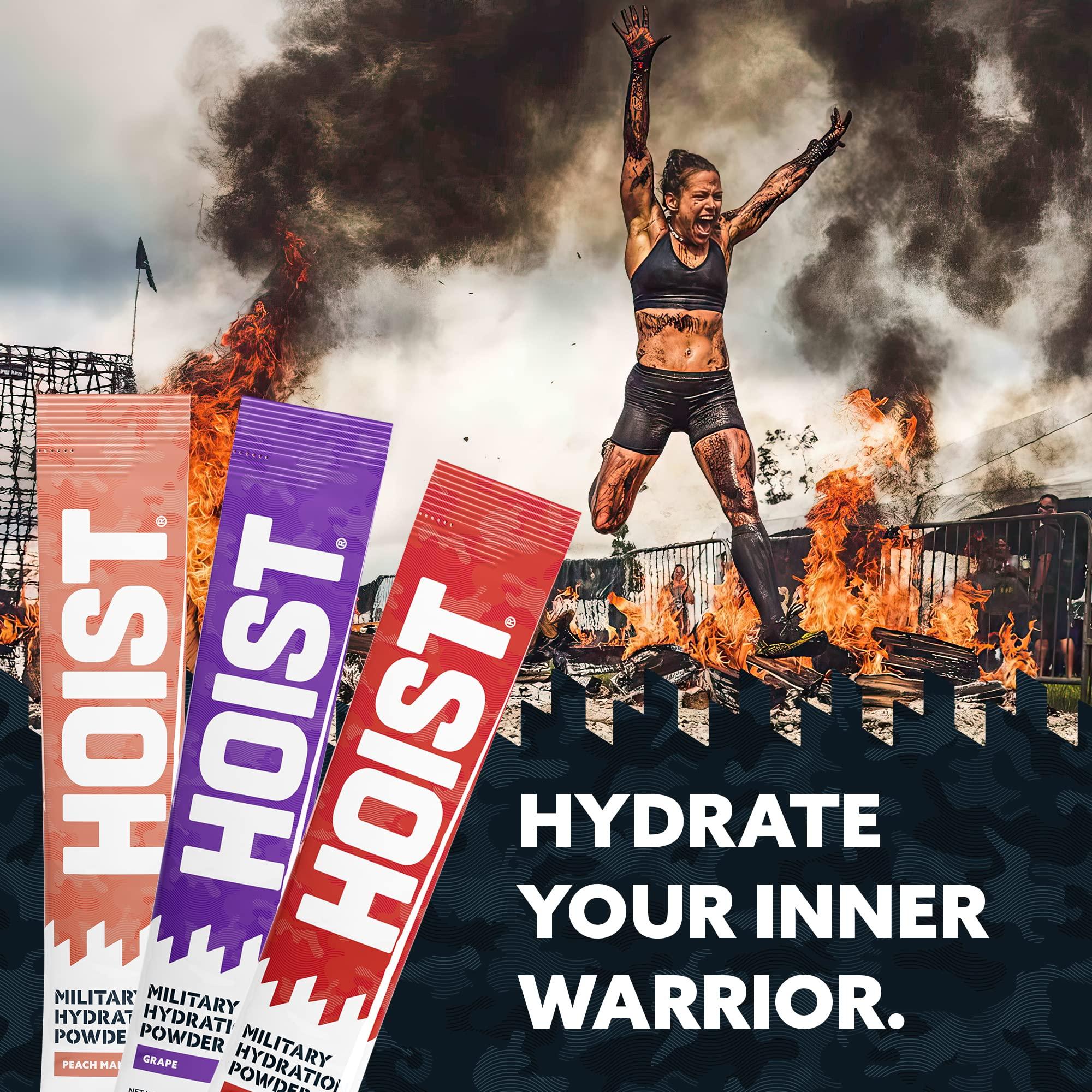 HOIST HOIST Premium Military Hydration Powder - Electrolyte Drink Mix - Powder Stick Pack, Fruit Punch (12 Sticks Per Pack)