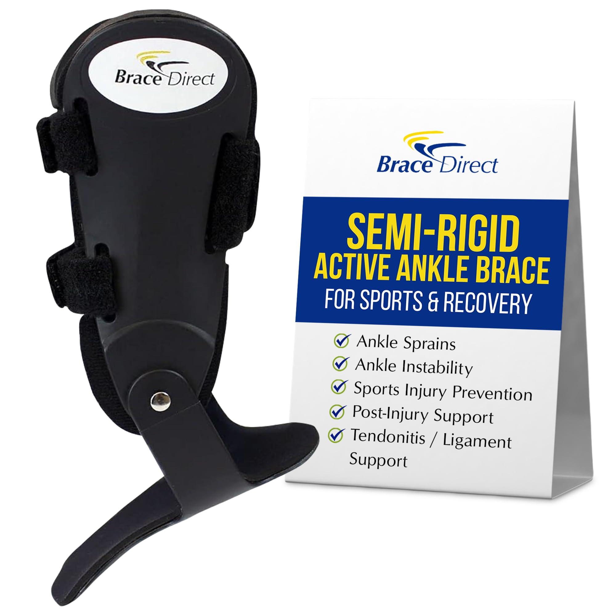 Brace Direct Brace Direct Semi-Rigid Active Ankle Brace Stabilizer for Sprain Support and Protection for Volleyball, Basketball, Football and more - Men and Women