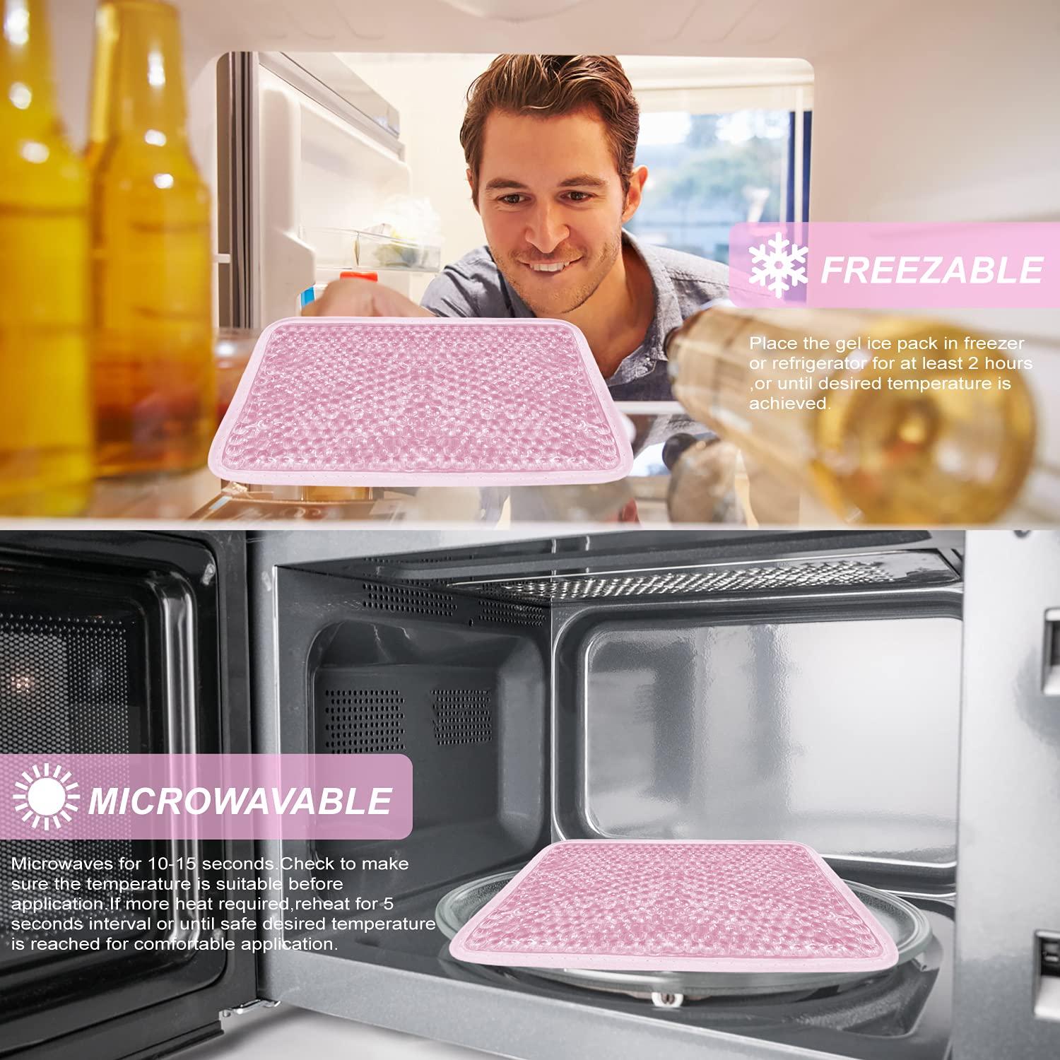 ZNÖCUETÖD Gel Beads Ice Pack Ice Bag with Strap-Reusable Hot & Cold Pack Compress Therapy for Pain, Swelling,Injuries of Knee, Shoulder, Foot, Back, Ankle, Neck, Hip, Elbow (1Pcs,Pink)