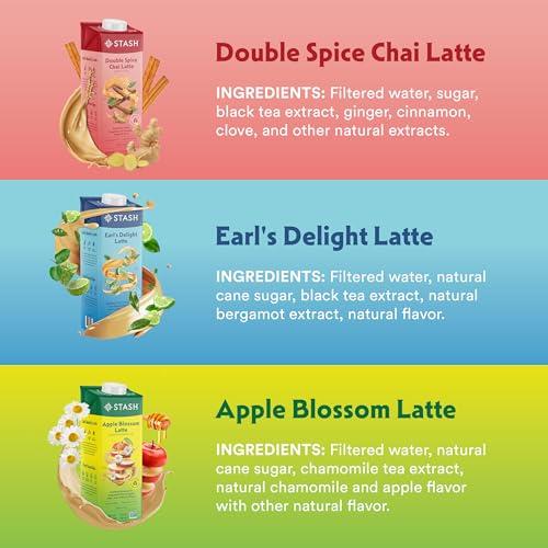 Stash STASH Earl\'s Delight Earl Grey Tea Latte Concentrate - Barista Style Caffeinated Black Tea Beverage - Crafted in Oregon - Plant Based and Dairy-Free, Serve Hot or Iced, 32 fl oz (Pack of 6)