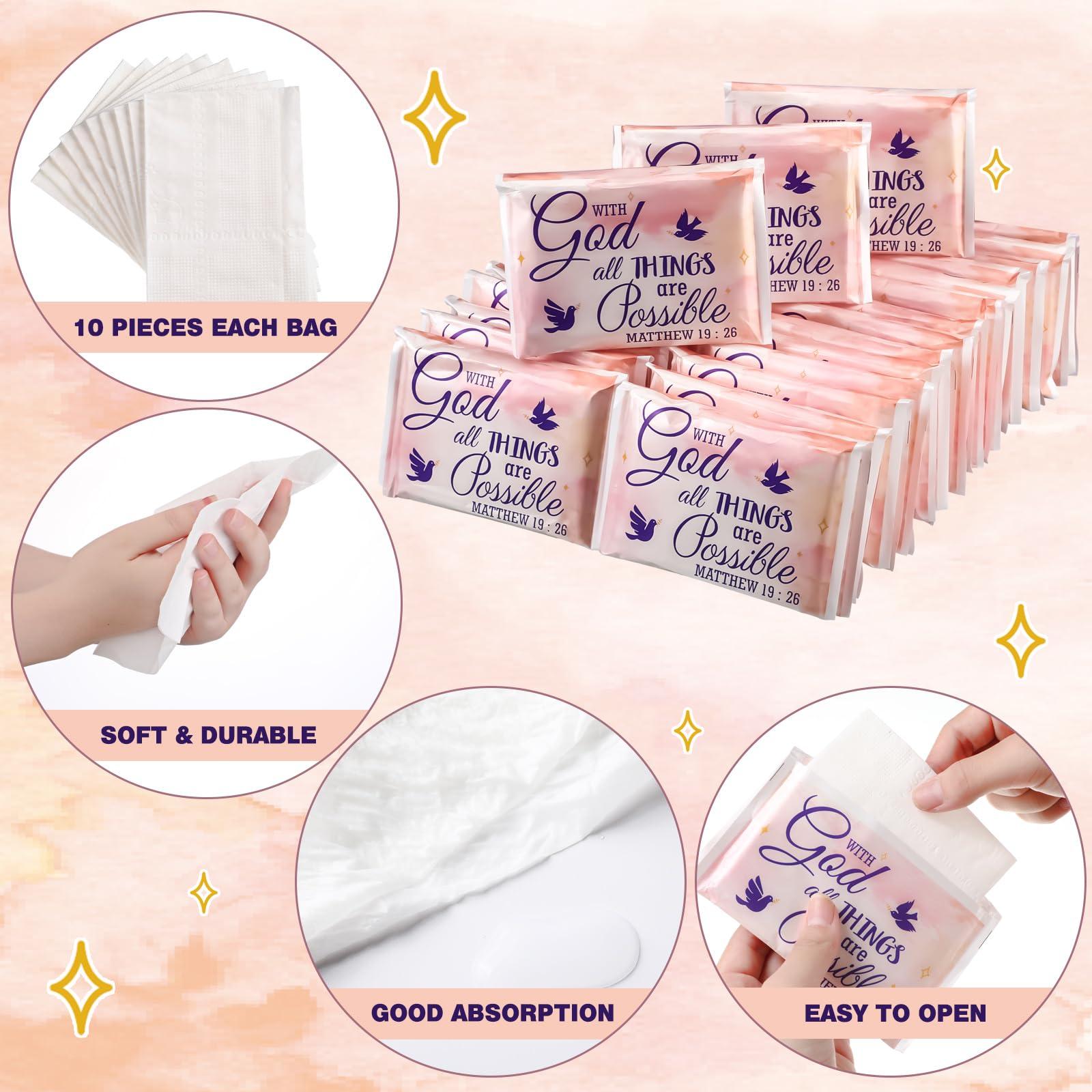 Sinmoe Sinmoe 60 Pack Pocket Tissues Travel Packs Christian Travel Tissues Wallet Facial Tissues 3 Ply Pocket Size for Guests Mini Tissues for Breast Cancer Wedding Xmas Graduation(Bird)