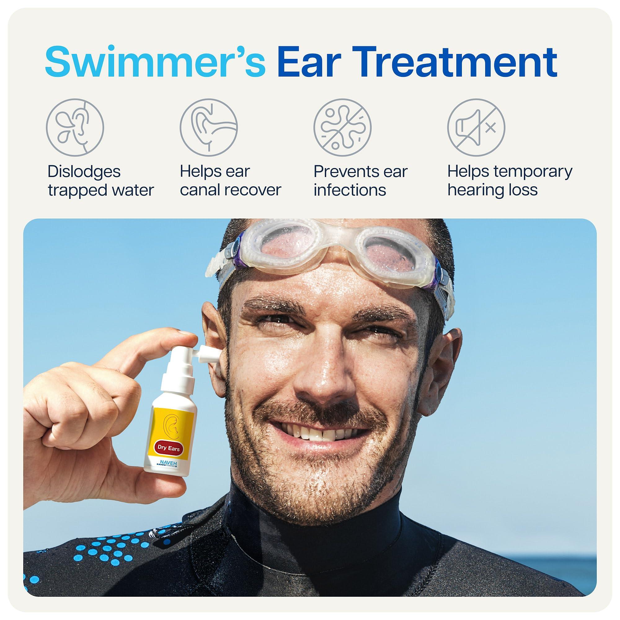 NAVEH PHARMA NAVEH PHARMA Dry Ears -Swimmers Ear Drops Spray - Ear Drying Drops for Swimmers Adults and Kids/Remove Water Trapped in Ears and Hearing Loss (1 Fl Oz)