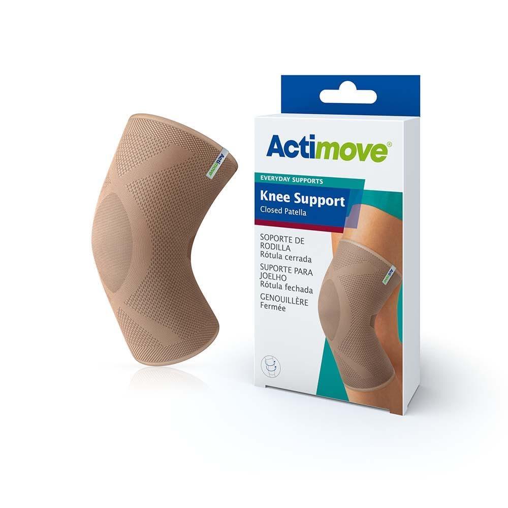 Actimove Actimove Everyday Supports Knee Brace, Closed Patella | Compression Sleeve for ACL, MCL Injury Recovery & Maximum Knee Support for Men and Women | Fits Right and Left Side, Beige, Small